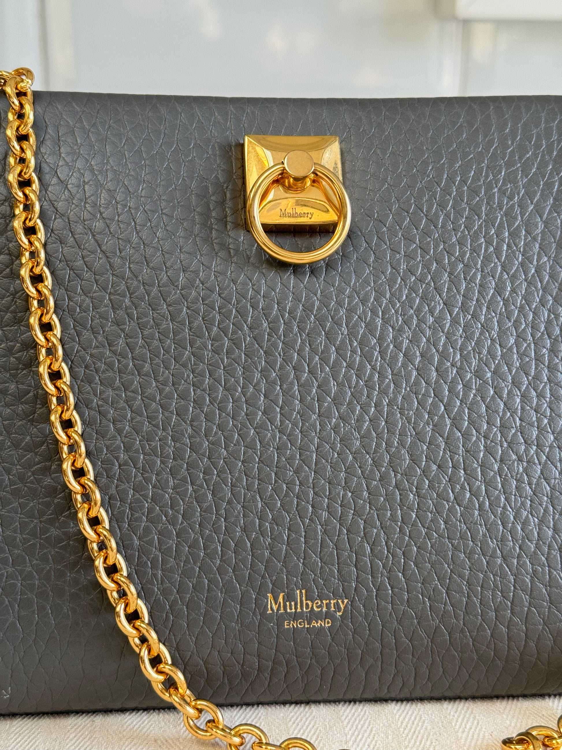 Mulberry bag gold chain sale
