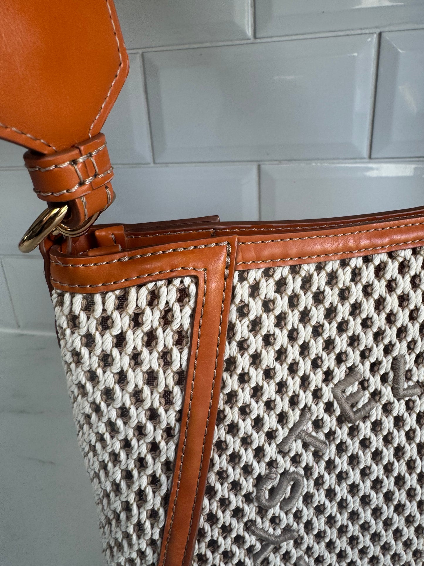 Stella McCartney Eco Mesh Rope Crossbody bag - Tan, Beige and Ivory