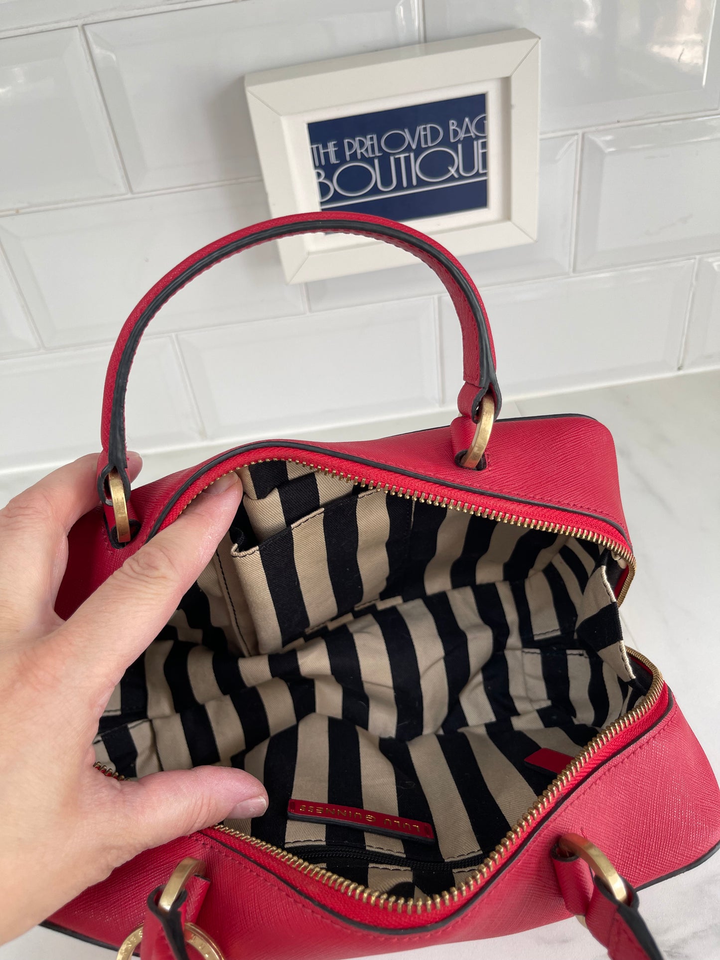 Lulu Guinness Top handle boxy bag - Red