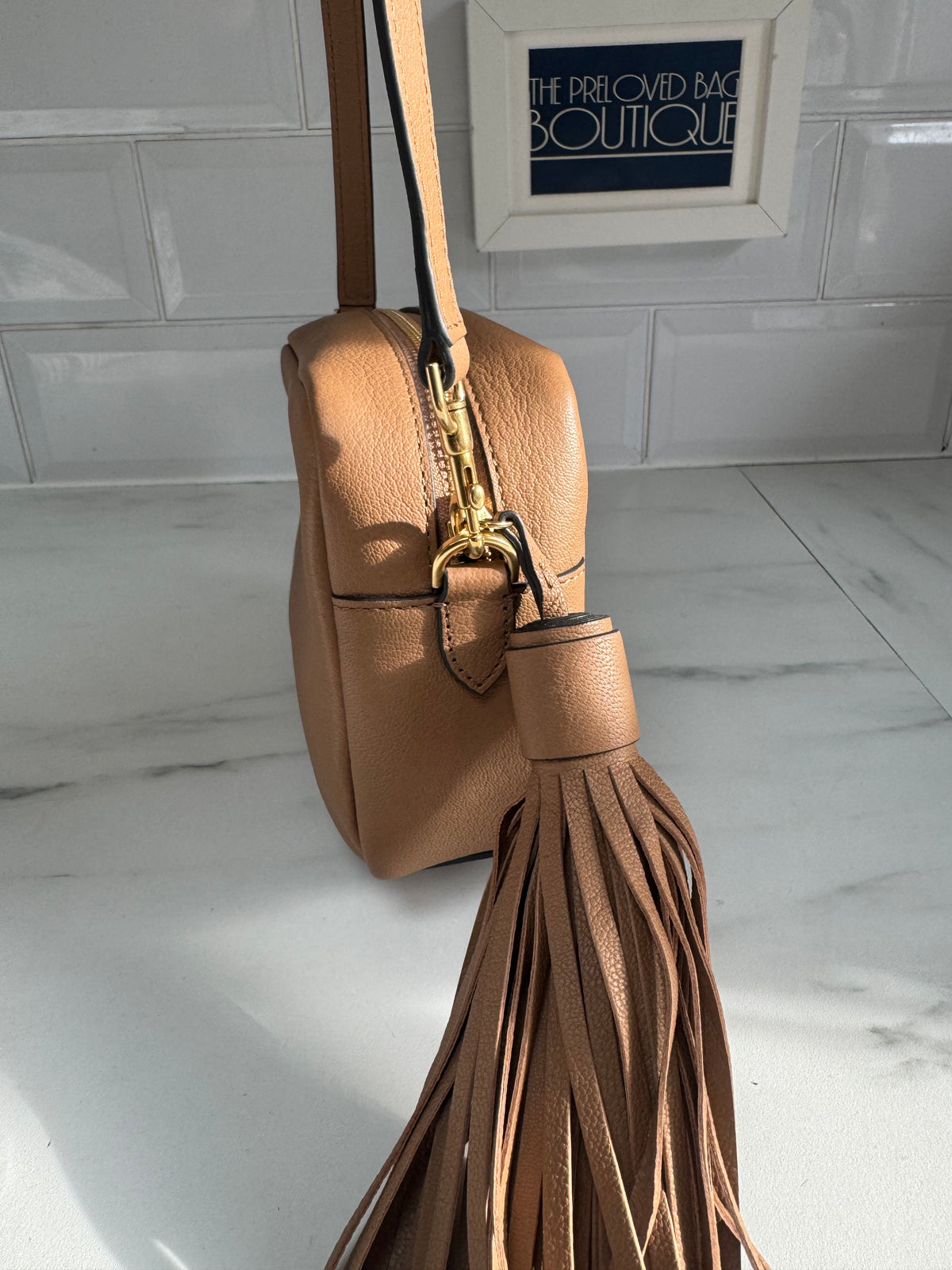 Anya Hindmarch Neeson Tassel Camera Bag - Burnt Sugar