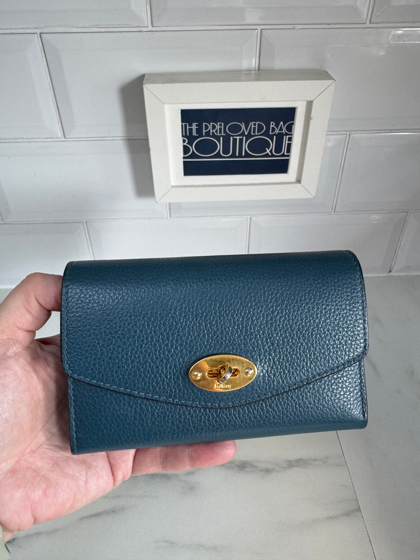 Mulberry Medium Darley Wallet - Deep Sea
