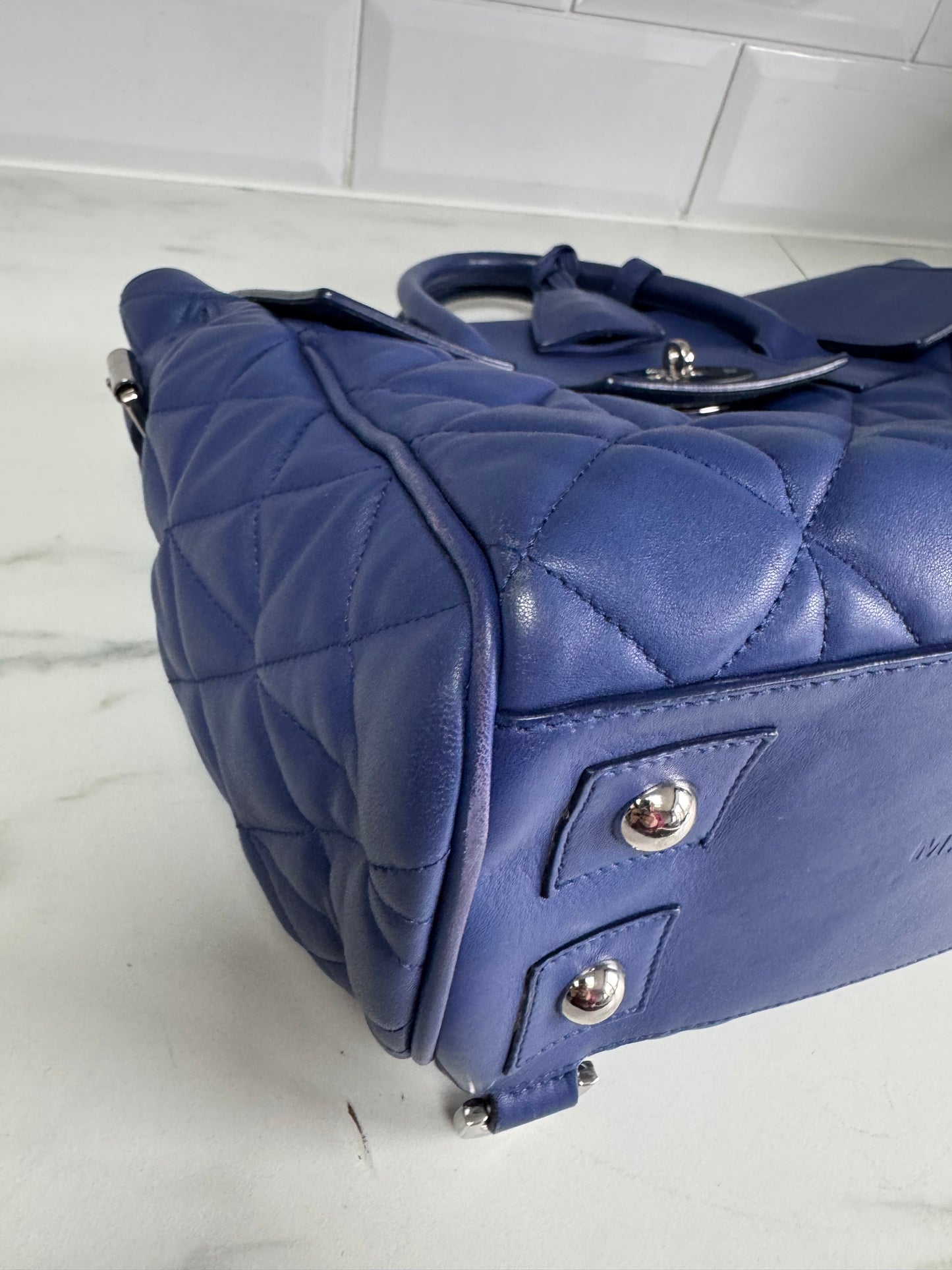 Mulberry Medium Quilted “Cara Delevingne” Backpack - Indigo Blue
