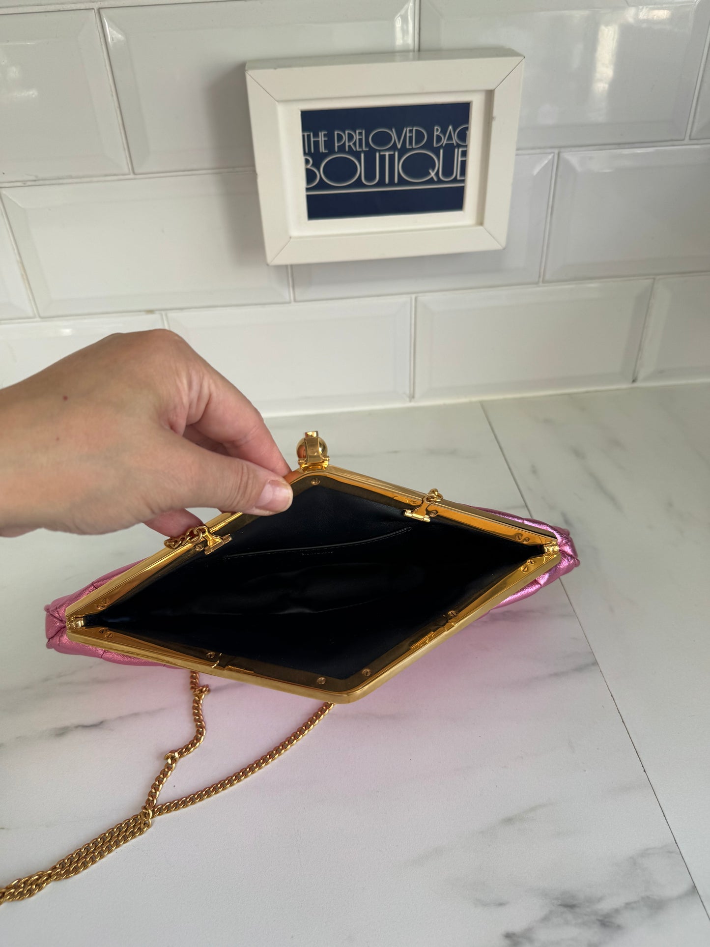 Mulberry Small Witney Heart Clutch - Metallic Pink
