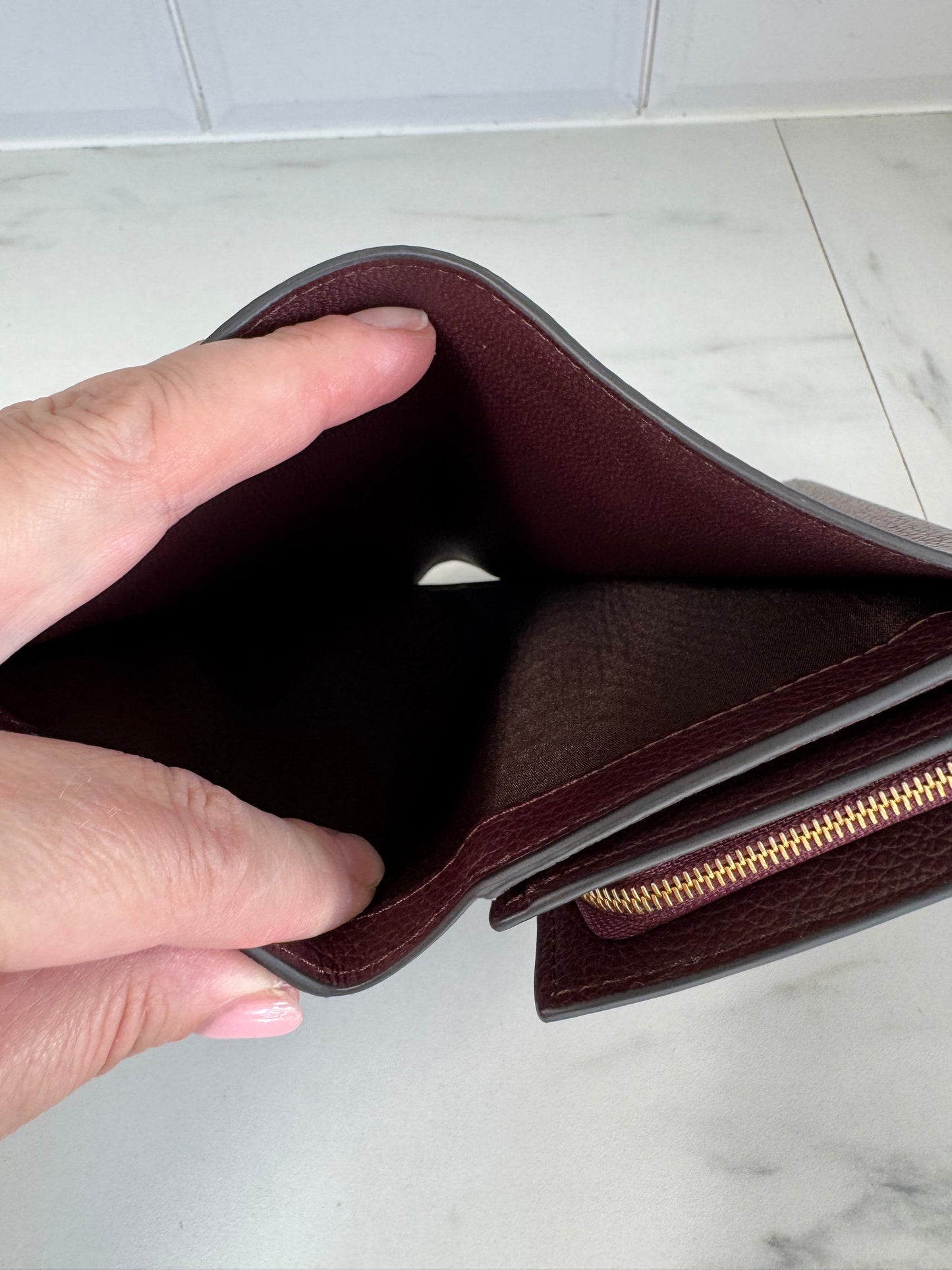 Mulberry Medium Continental French Purse - Oxblood