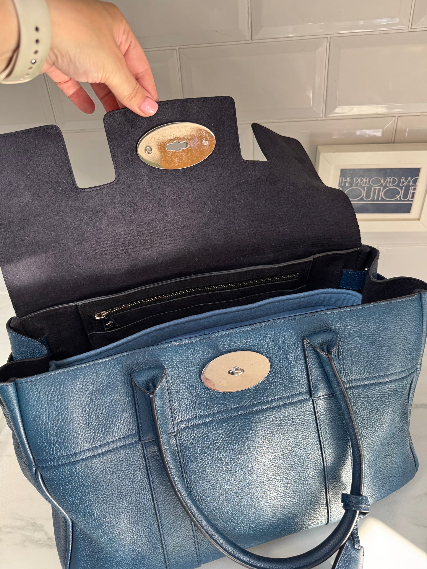 Mulberry Heritage Bayswater & Liner - Dark Blue
