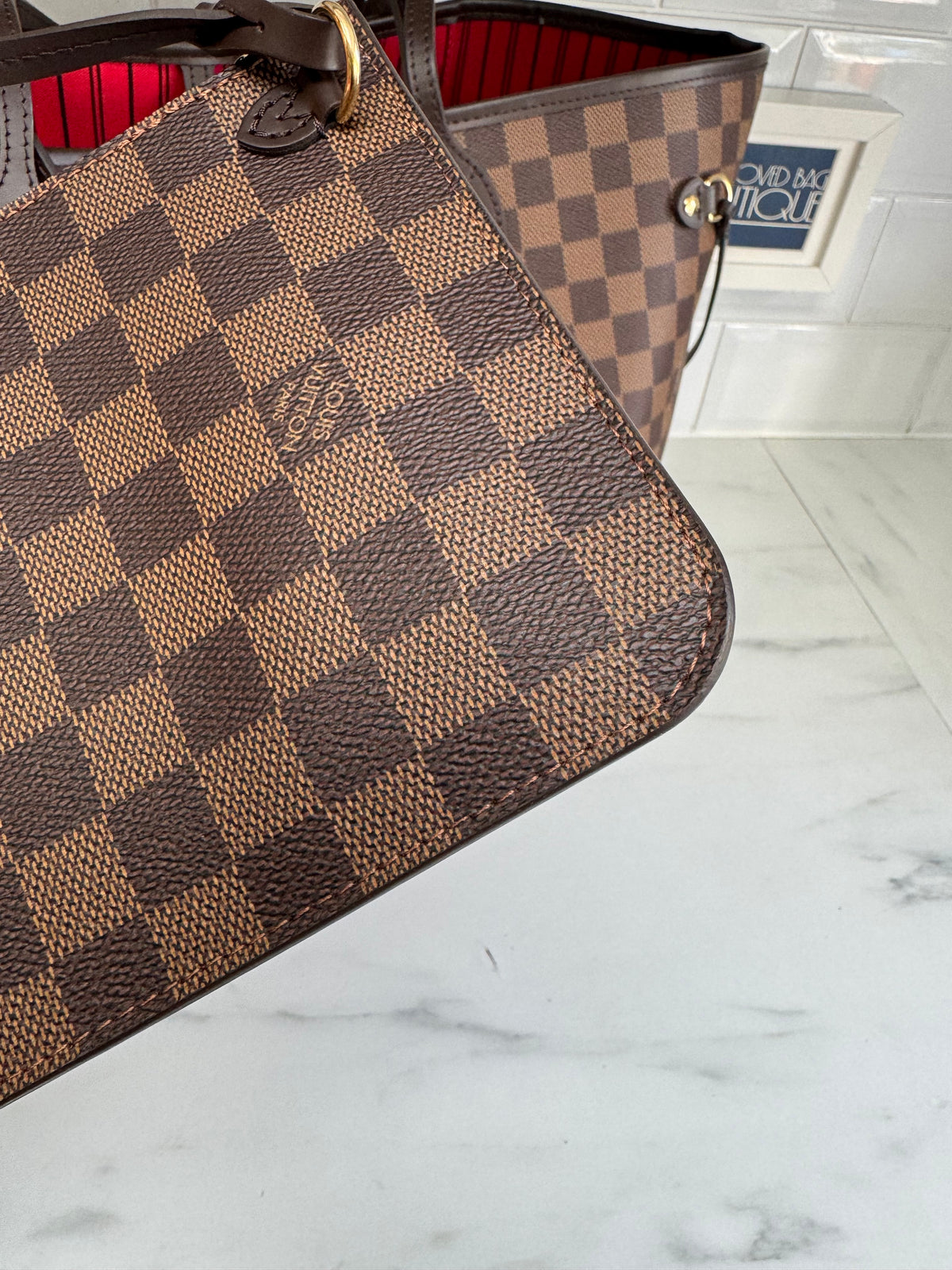 Louis Vuitton GM Neverfull Bag and Pouch - Brown Damier Ebene