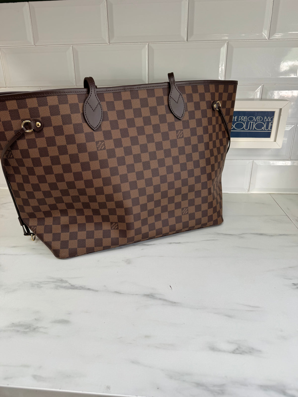 Louis Vuitton GM Neverfull Bag and Pouch - Brown Damier Ebene