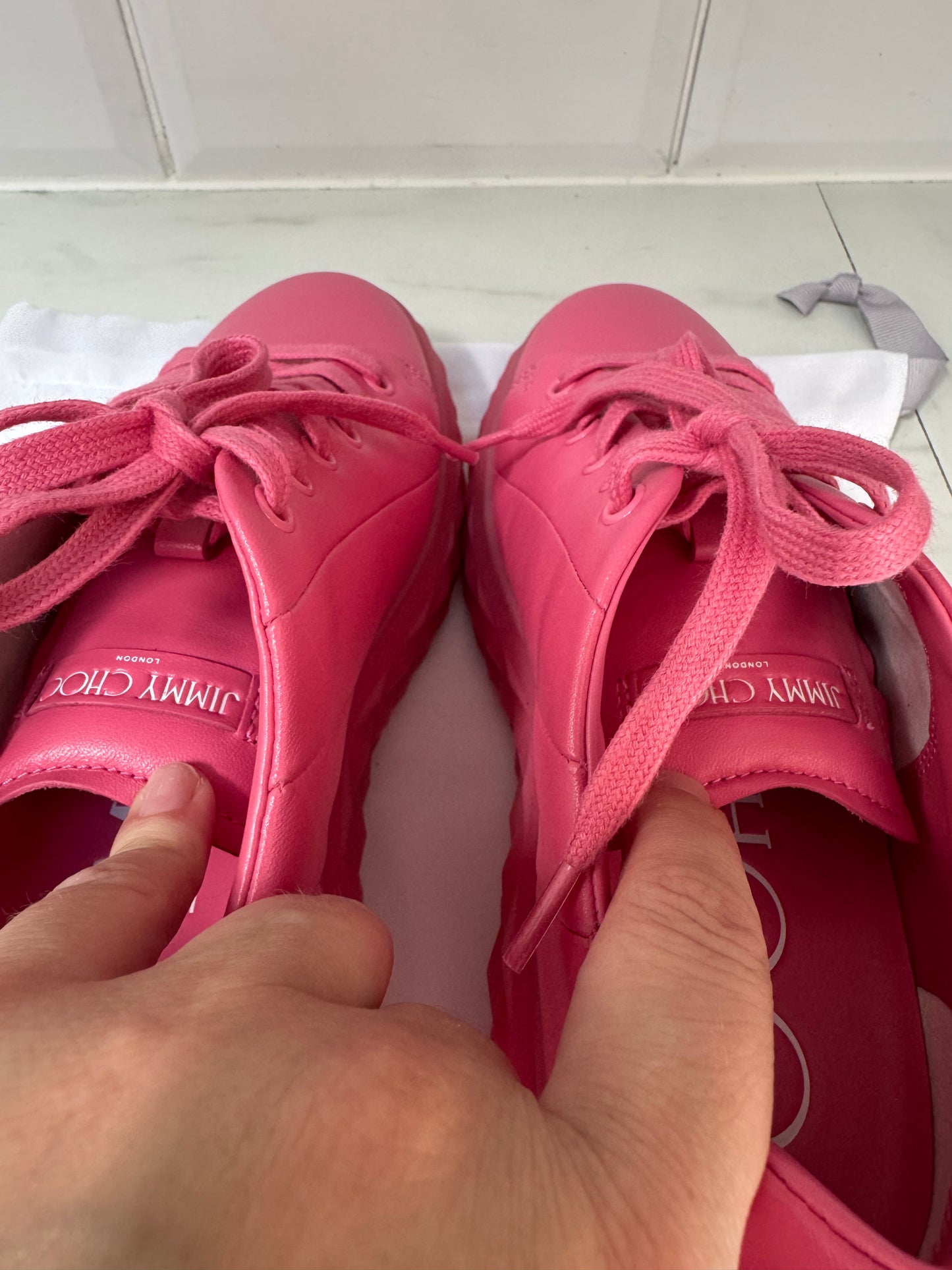 Jimmy Choo Diamond Light Maxi Trainers - Candy Pink
