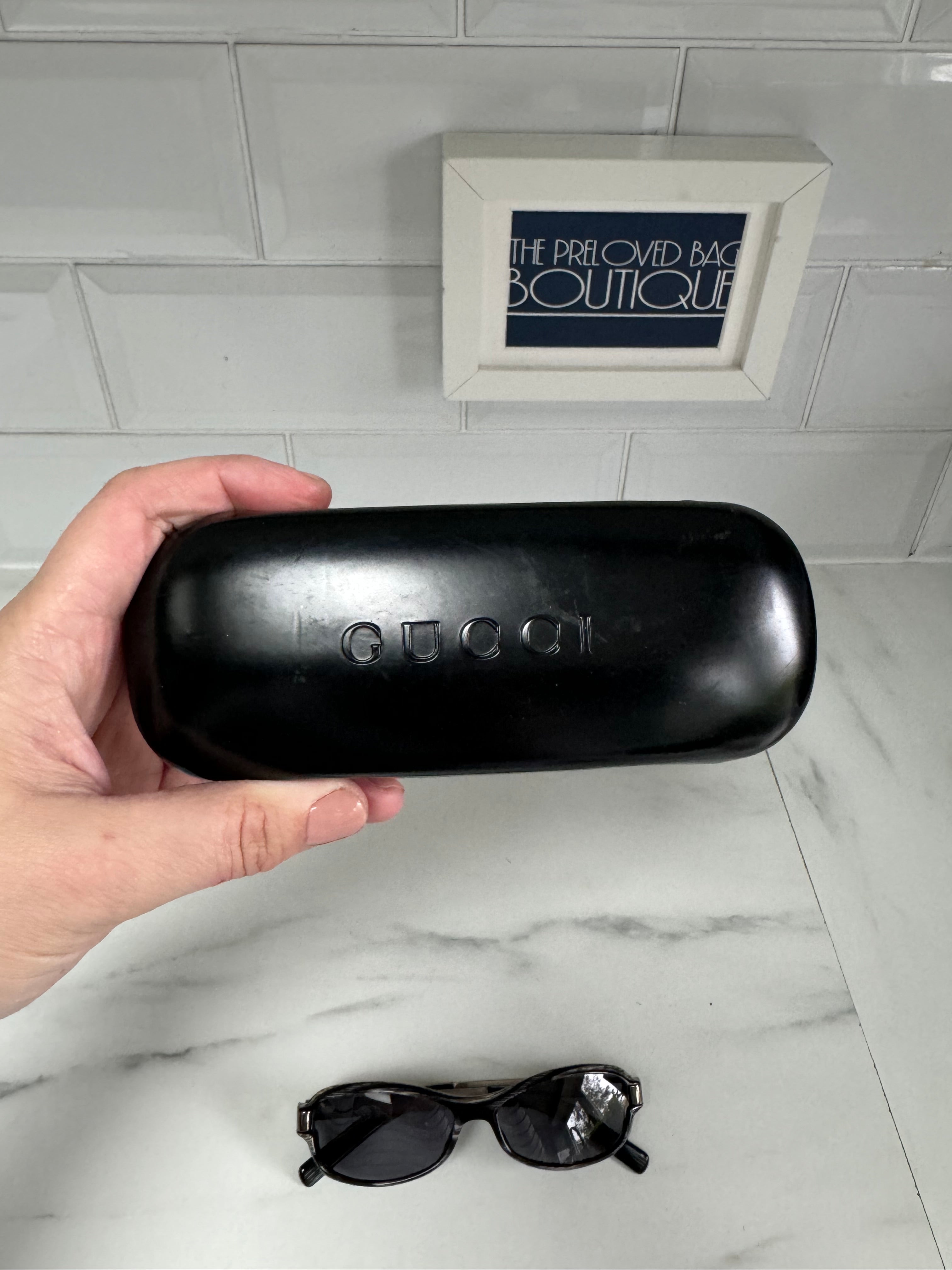 【美品】GUCCI　vintage sunglasses BLACK 保存袋 GUCCI vintage sunglasses BLACK 保存袋