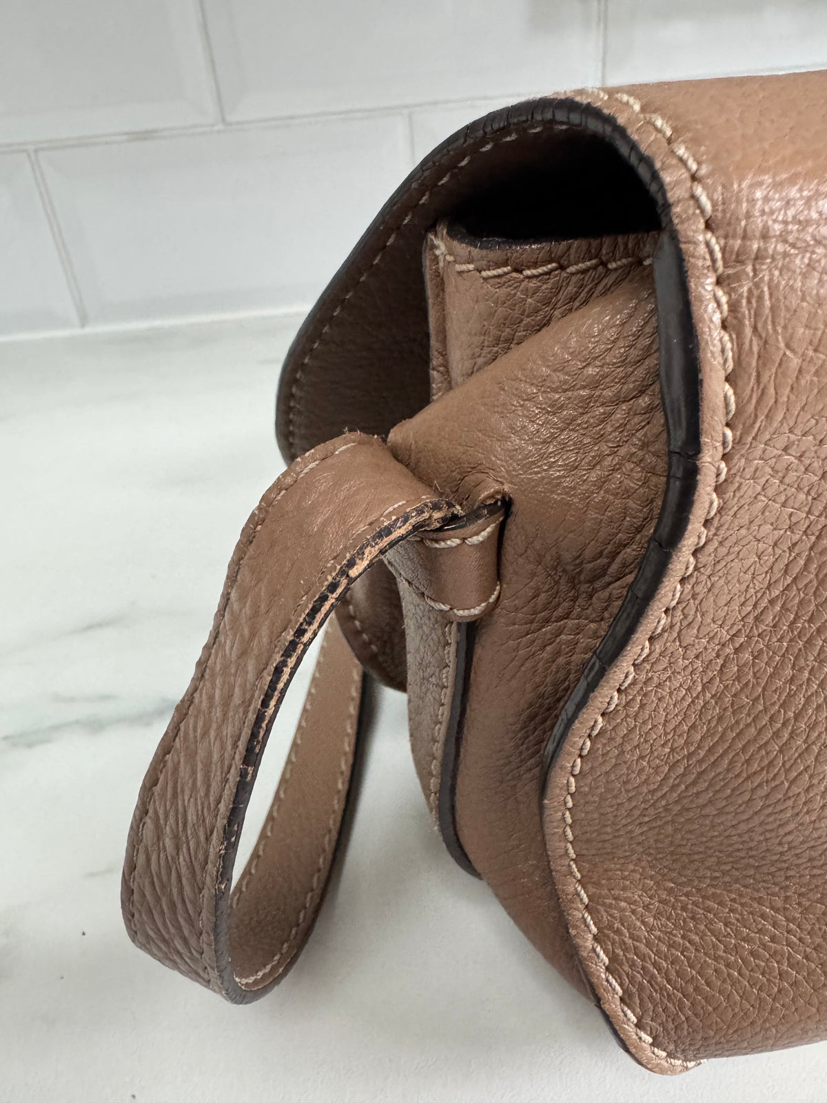 Chloé Mini Marcie Saddle Bag - Nut Brown