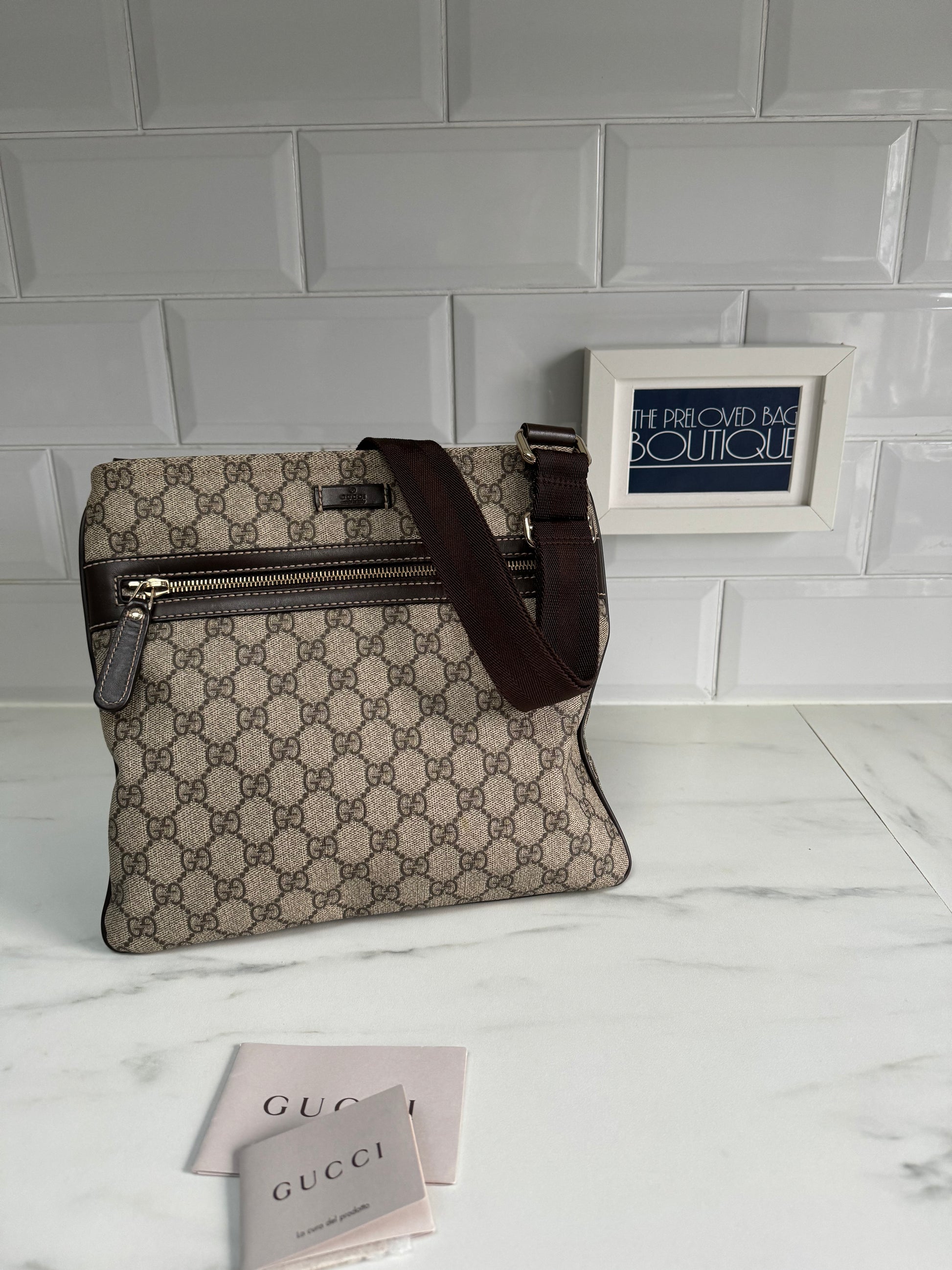 Gucci messenger bag online with patches