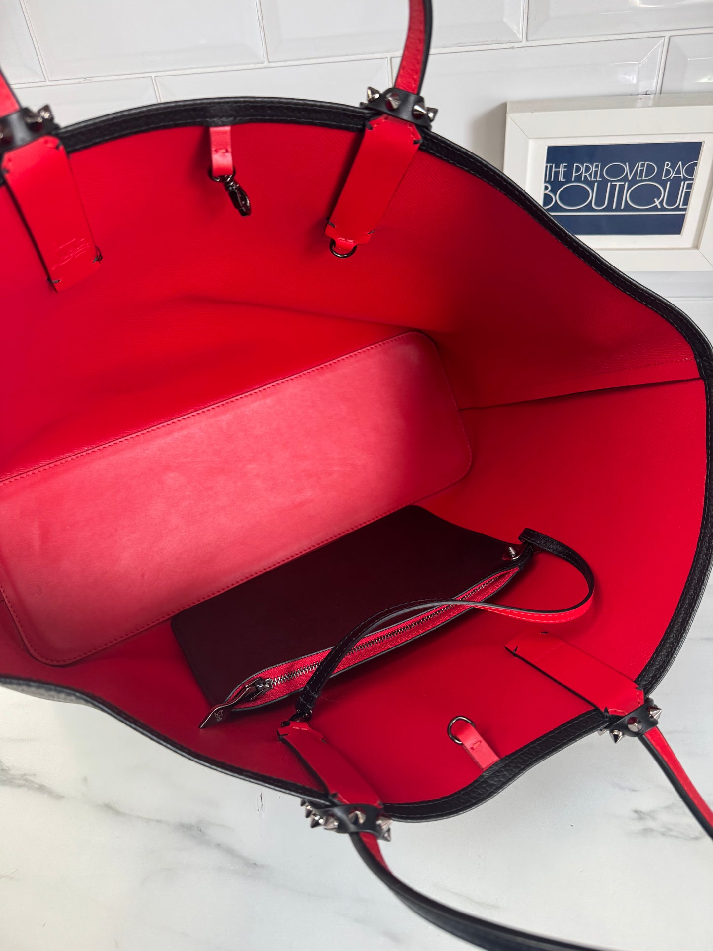 Christian Louboutin Cabata Tote - Black and Red