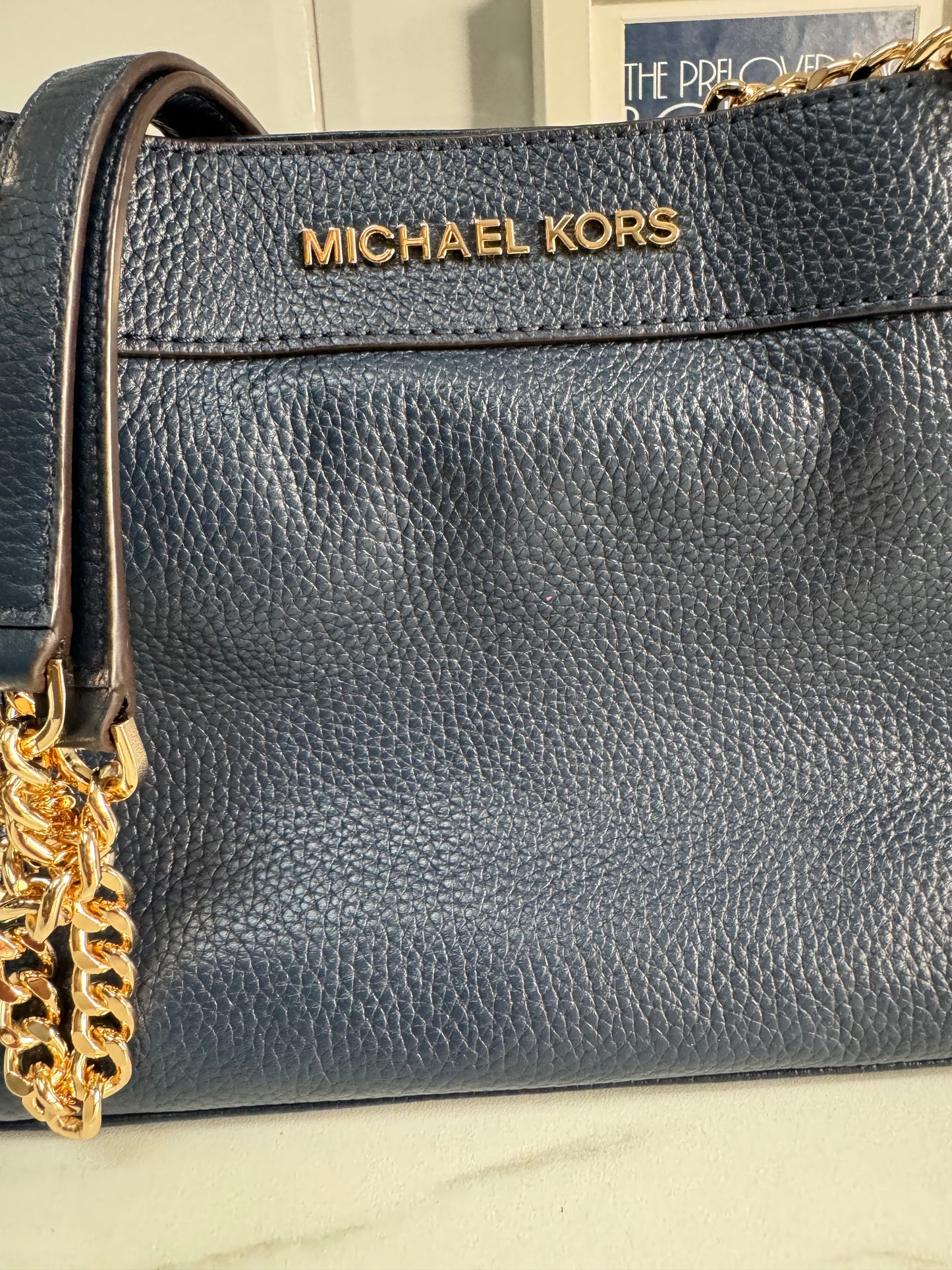 Michael Kors Jet Set Medium Shoulder Bag - Navy Blue