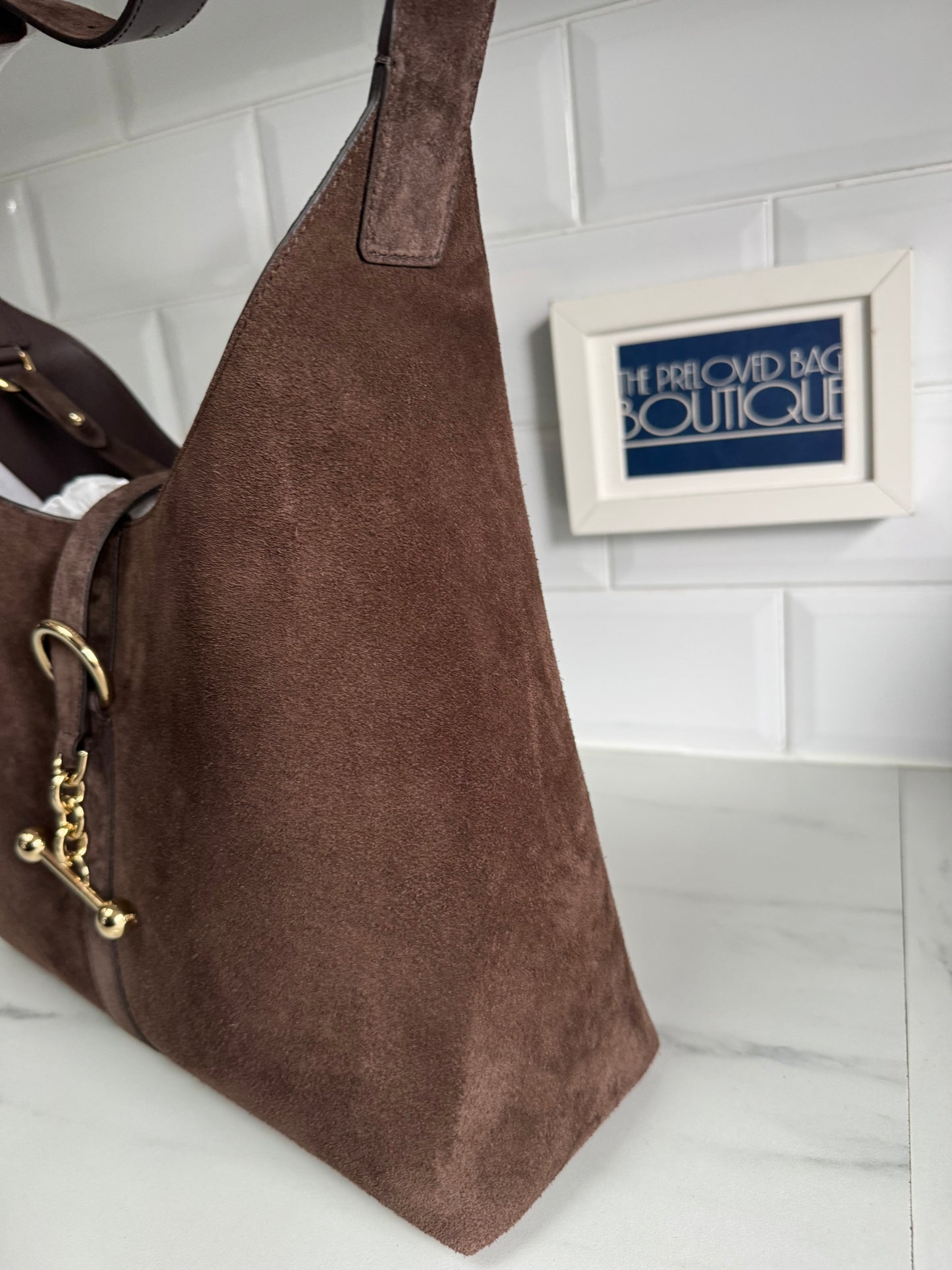 Strathberry Kite Hobo - Chocolate Suede
