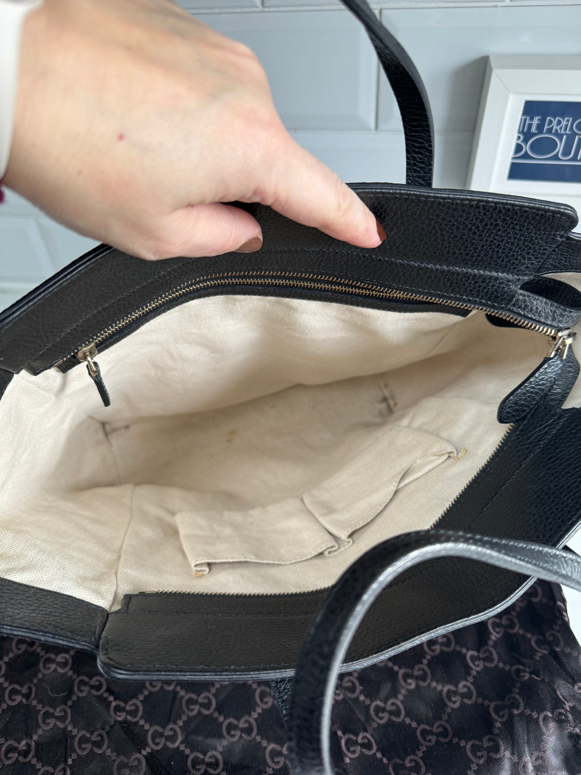 Gucci Swing Shopper Tote Black The Preloved Bag Boutique