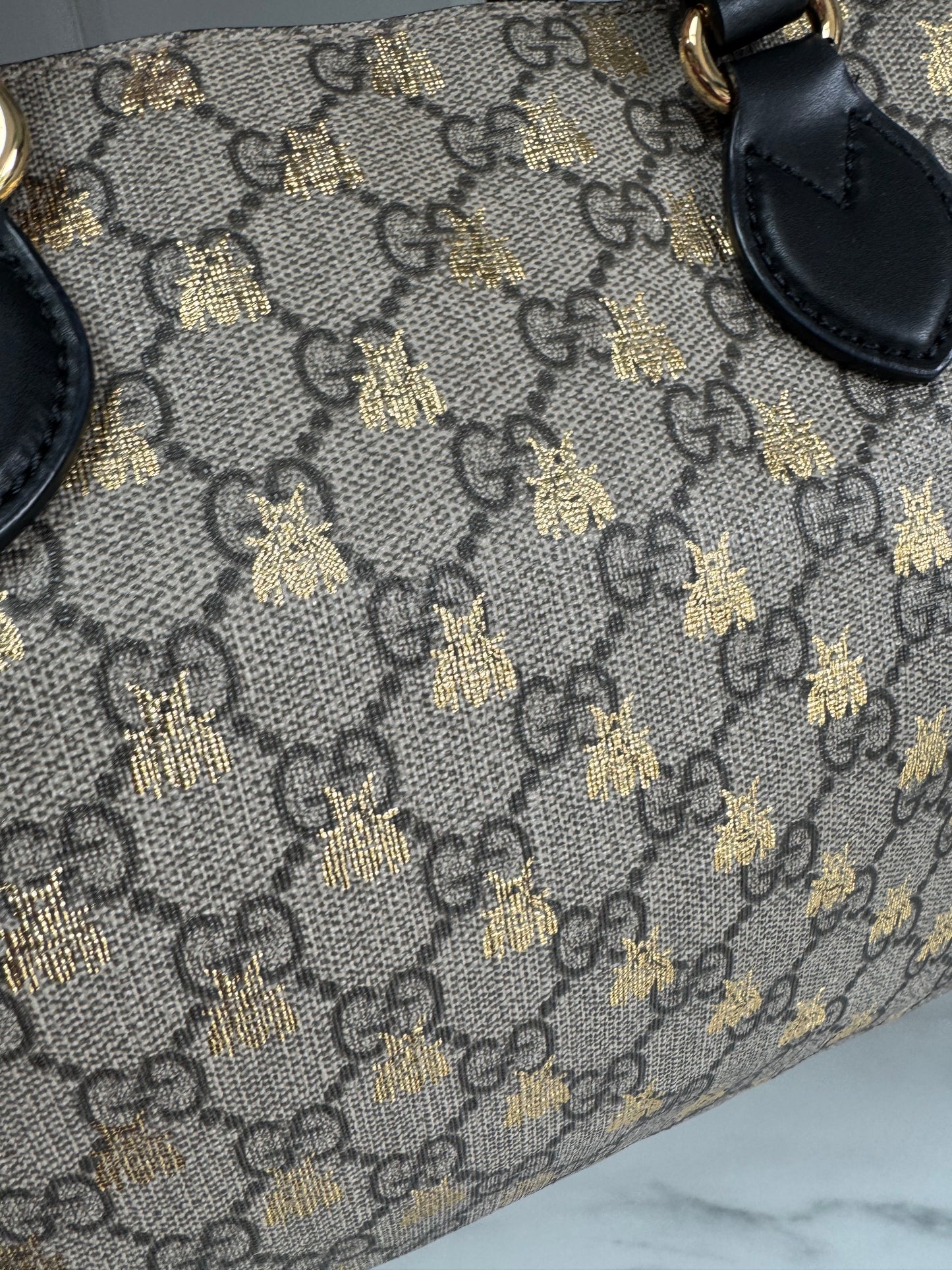 Gucci Supreme Bees Small Ltd Edition Cross Body Tote  - Grey