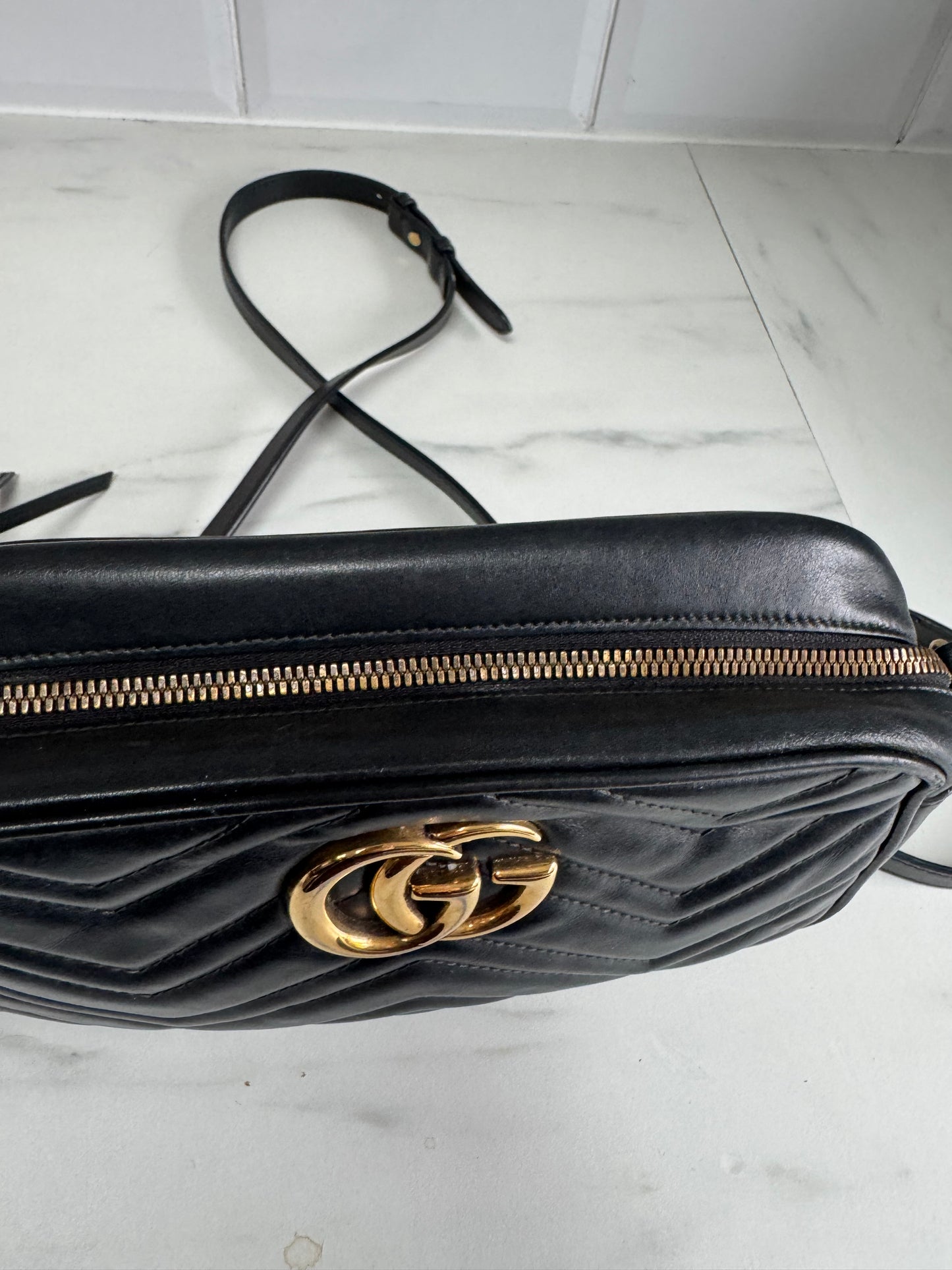 Gucci GG Mini Marmont Shoulder Bag - Black