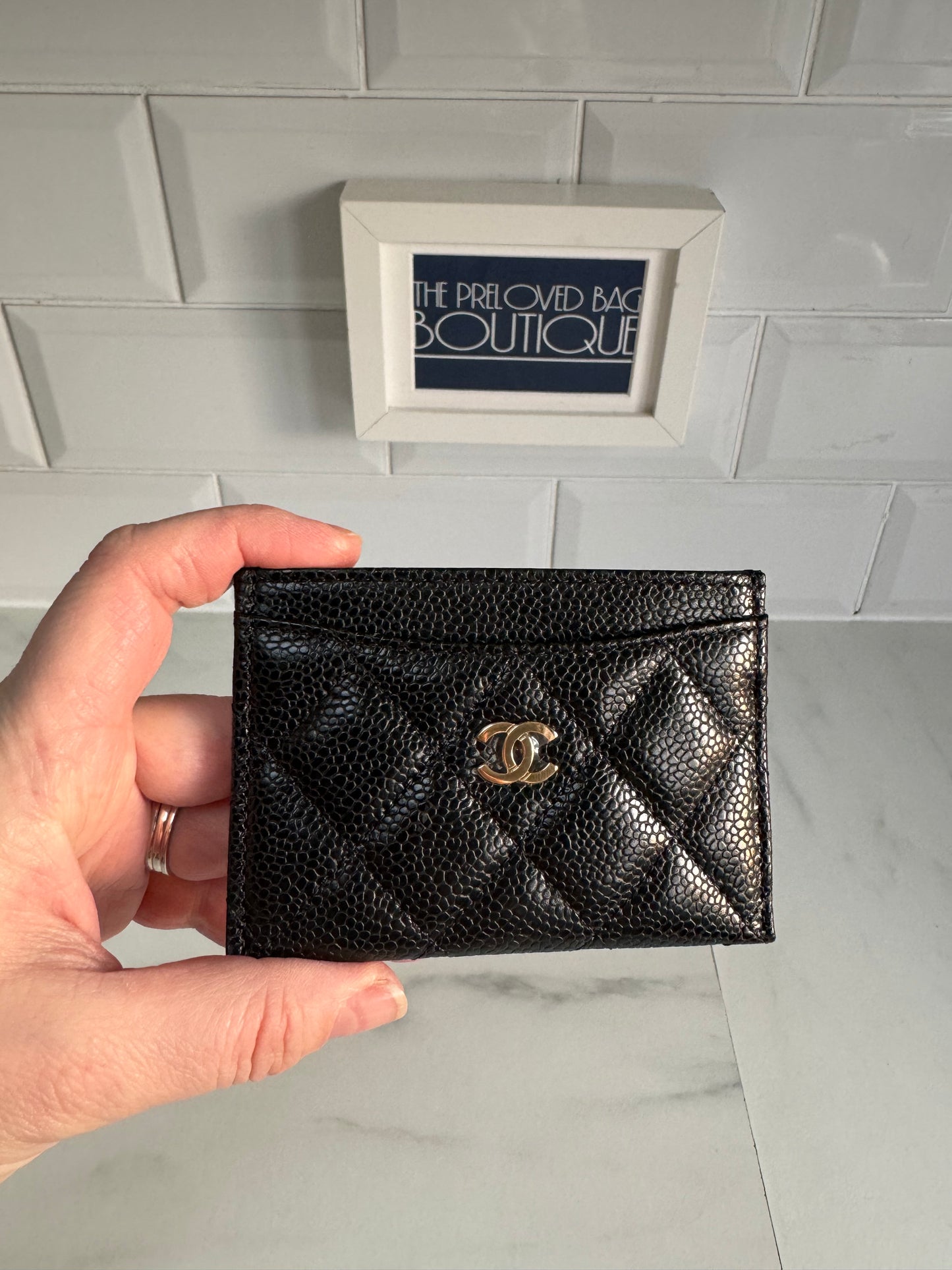 Chanel Classic Credit Card Slip Case Holder - Quilted Black Caviar