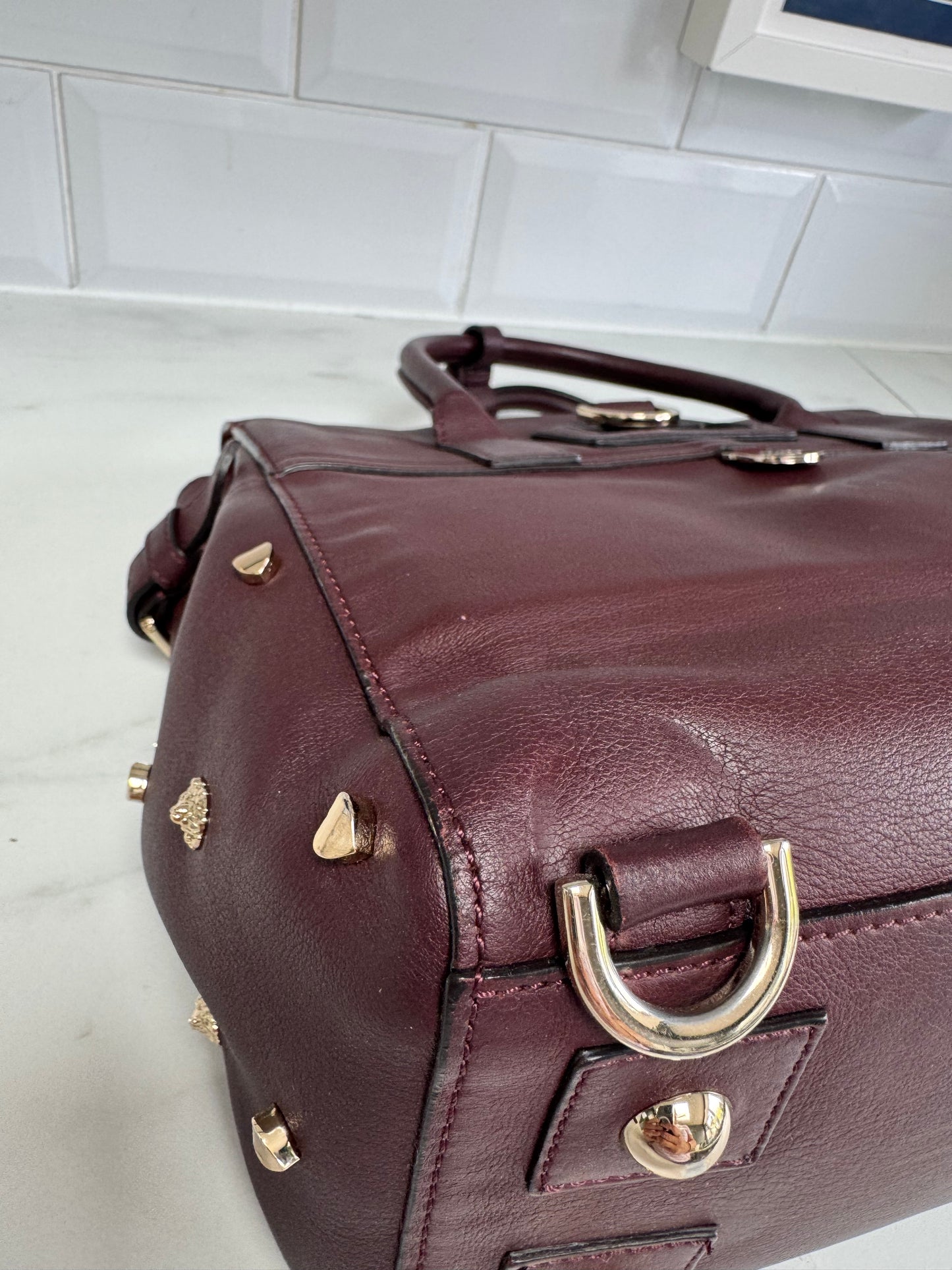 Mulberry Medium Limited Edition Cara  Delevingne Lion and Heart Rivet Backpack - Oxblood