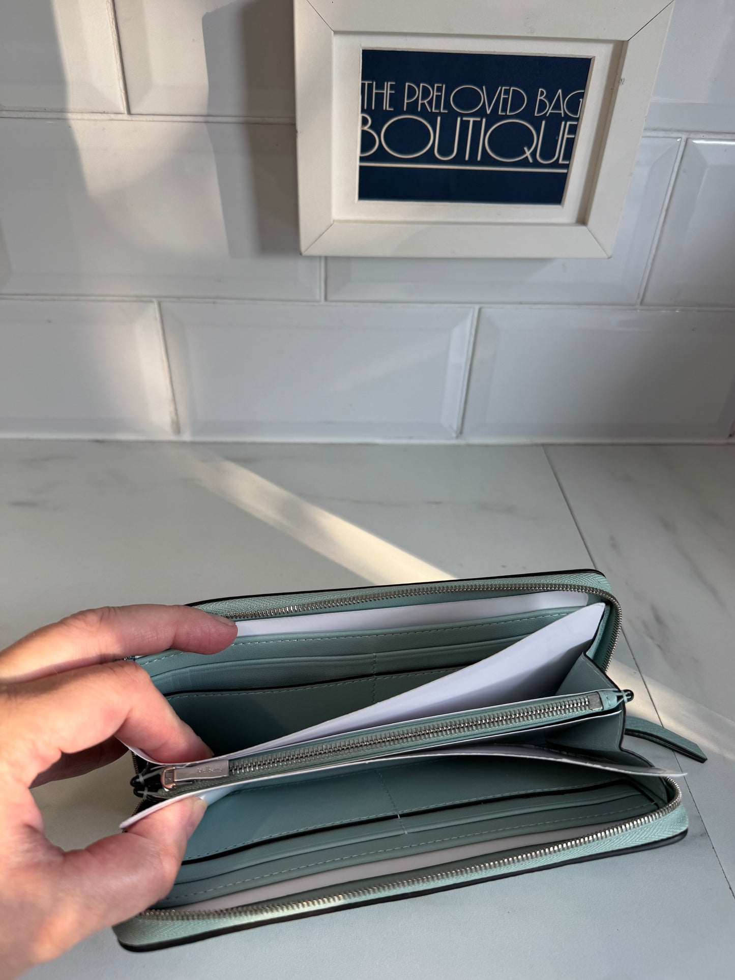 Mulberry Plaque 8CC Zip Purse - Acrylic Green