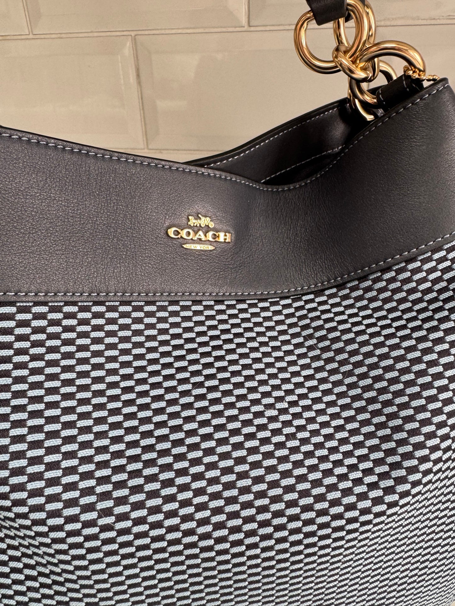 Coach Legacy Jacquard Shoulder Bag - Navy Blue