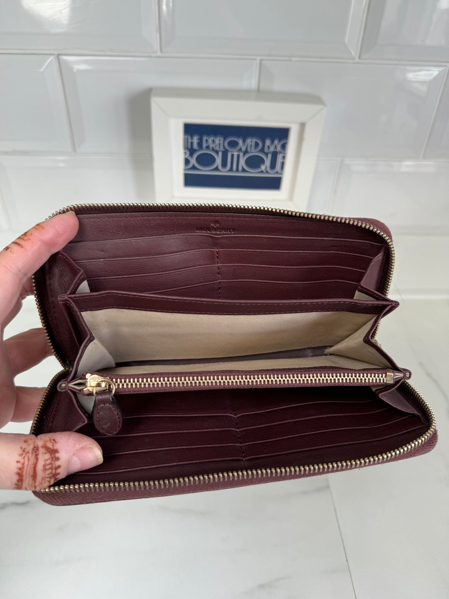 Mulberry Cara Rivet Long Continental Wallet - Oxblood