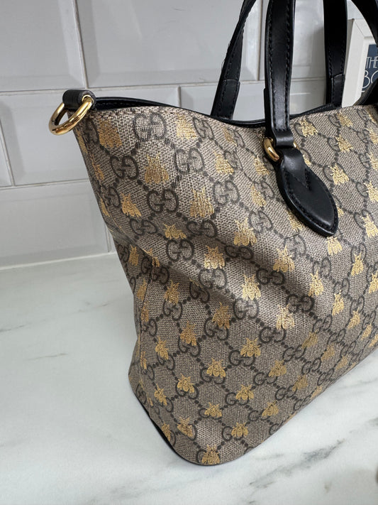 Gucci Supreme Bees Small Ltd Edition Cross Body Tote  - Grey