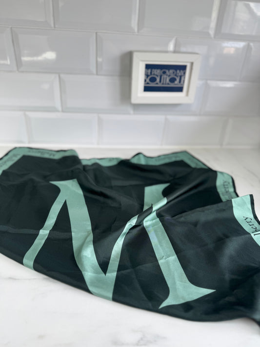 Mulberry Square Scarf - Forest Green and light green