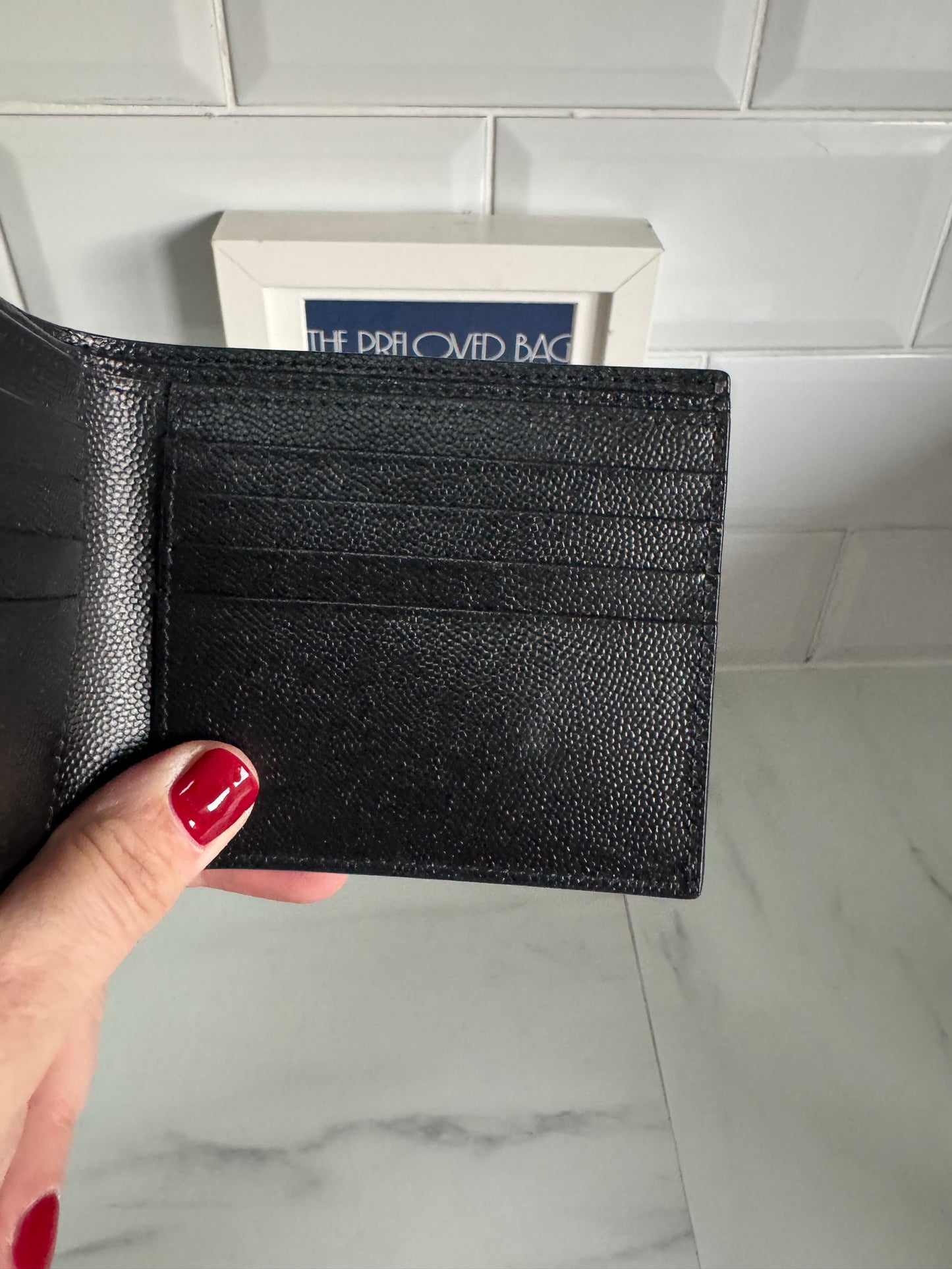 Saint Laurent (YSL) Monogram Bifold Card Holder/Wallet - Black