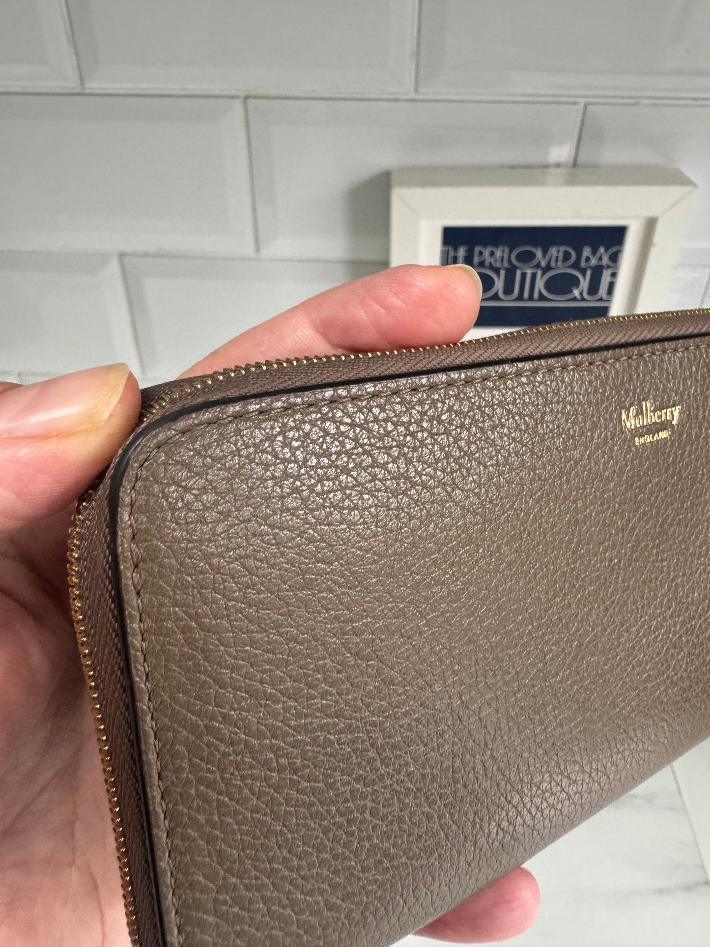 Mulberry 12 Card Zip Around Wallet - Clay