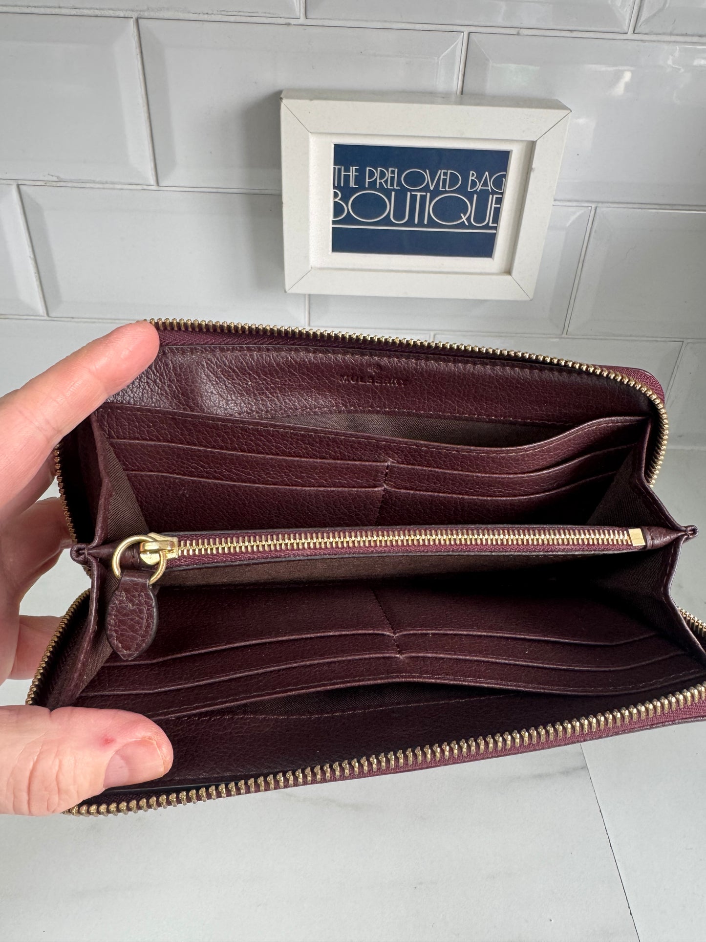 Mulberry Tree Zip Around Continental Purse - Oxblood