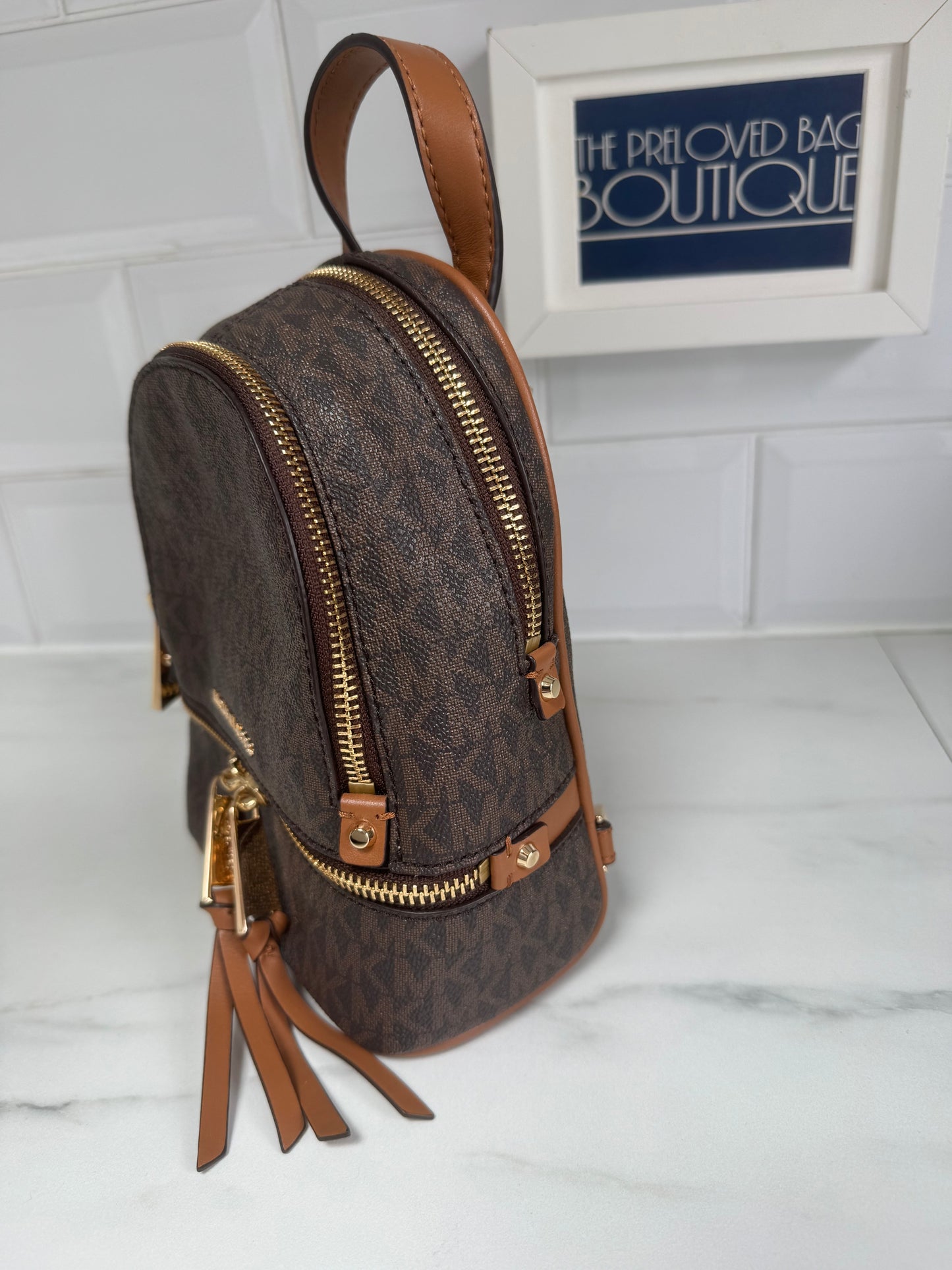Michael Kors Rhea Mini Backpack - Brown