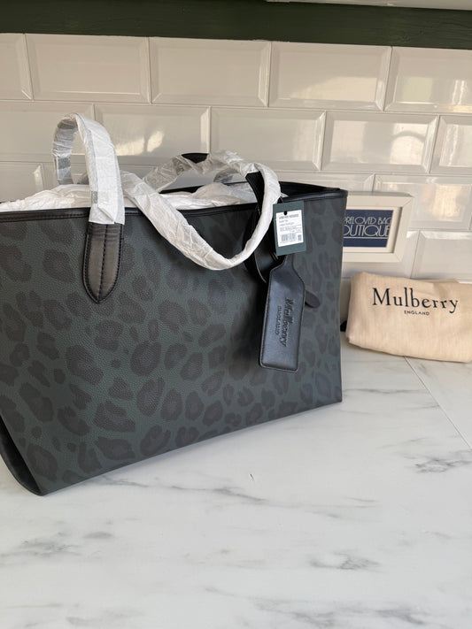 Mulberry Large Harper Tote - Mulberry Green Leopard Print