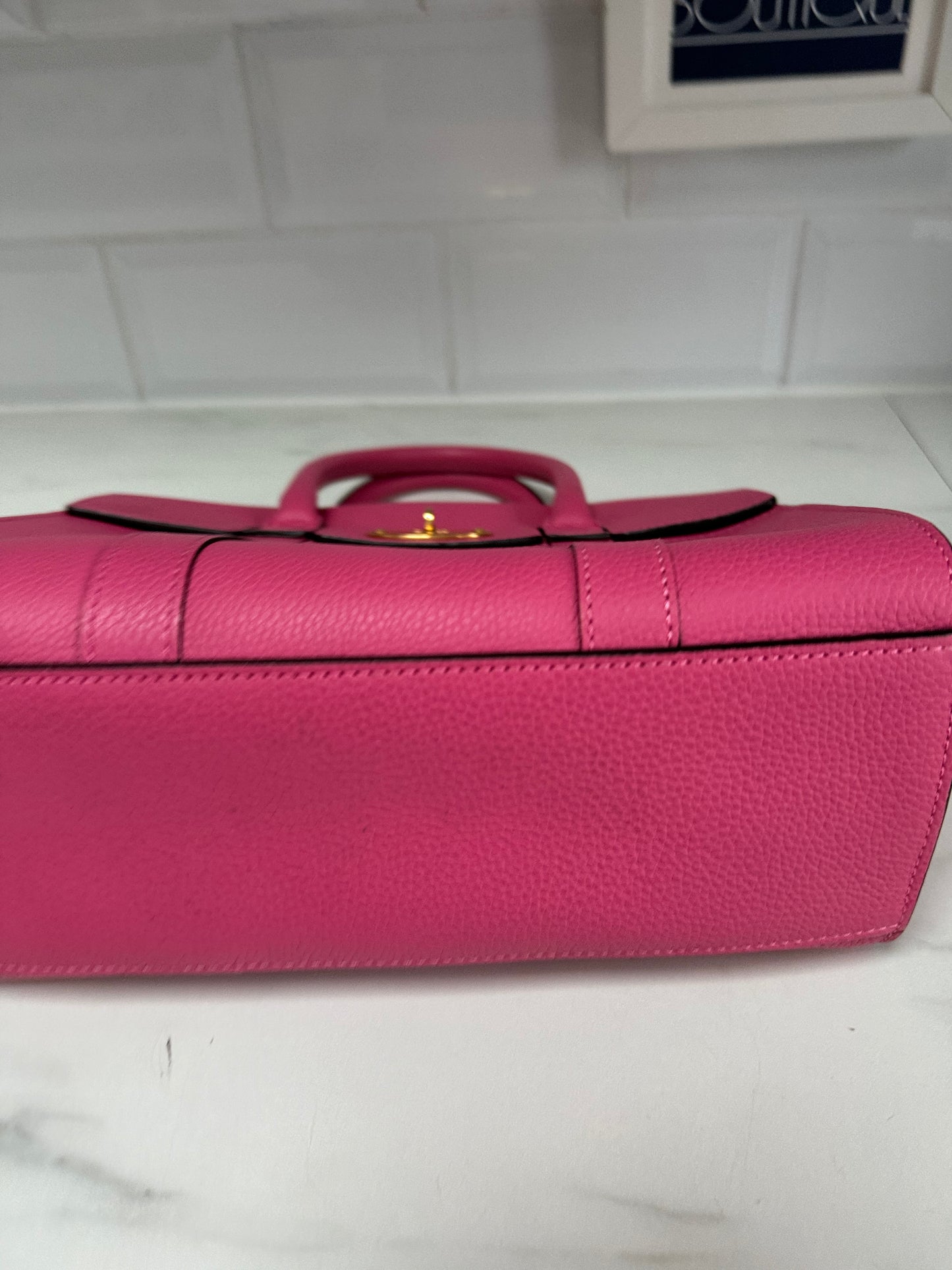 Mulberry Small Bayswater with strap - Candy Pink