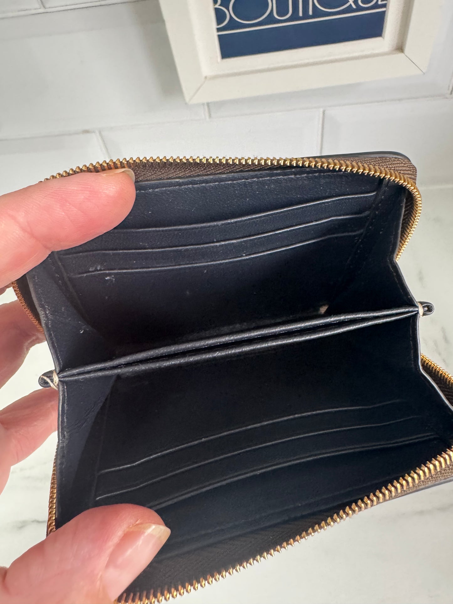 Mulberry Plaque Small Zip aAround Purse - Dark Palm