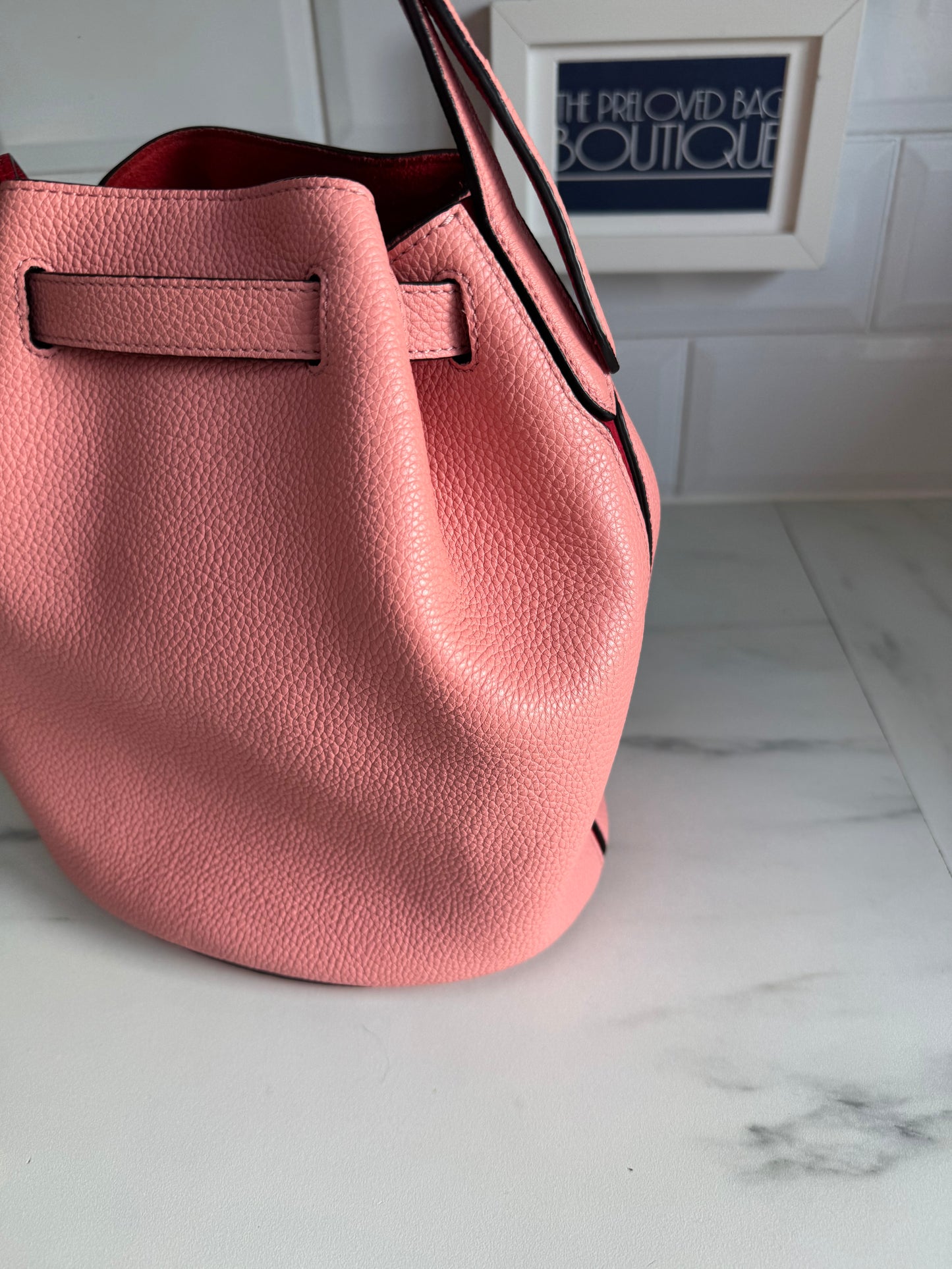 Mulberry Abbey Bucket Bag - Macaroon Pink & Red