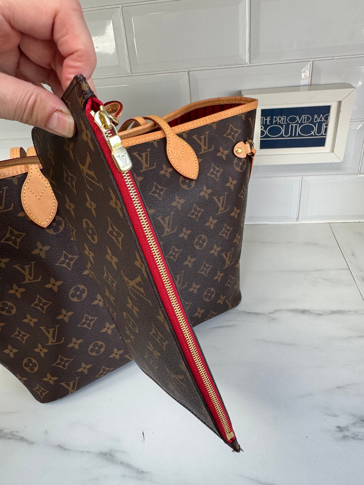 Louis Vuitton MM Neverfull & Pouch- Monogram Cerises