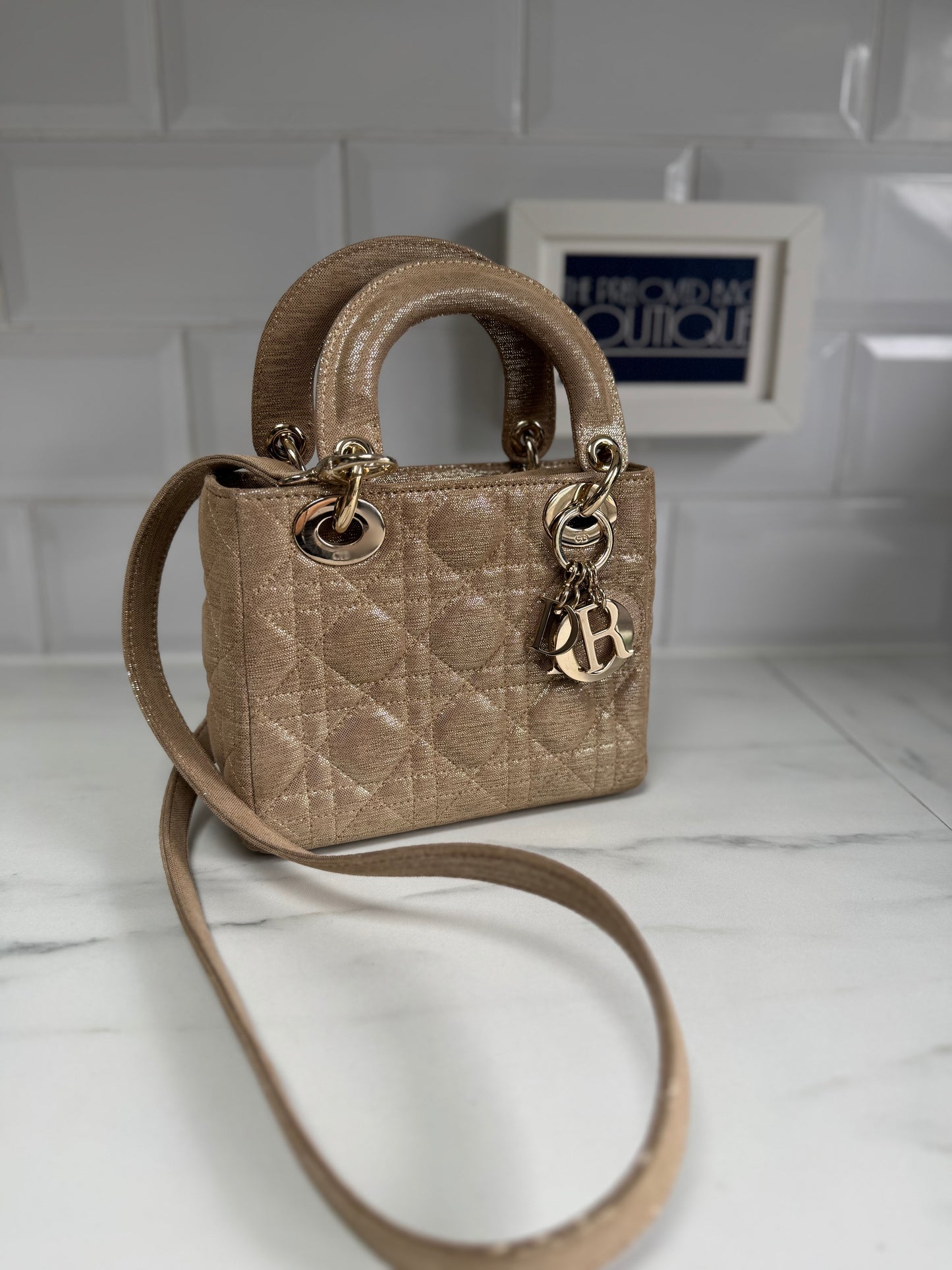 Dior Mini Lady Dior - Champagne/Gold