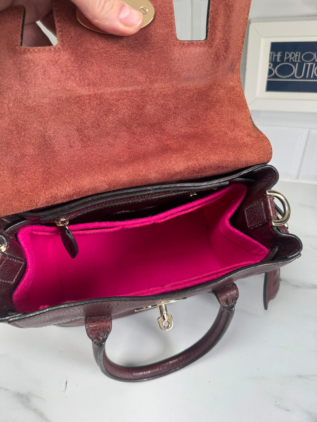 Mulberry “Limited Edition” Mini Cara Delevigne Backpack - Oxblood NVT