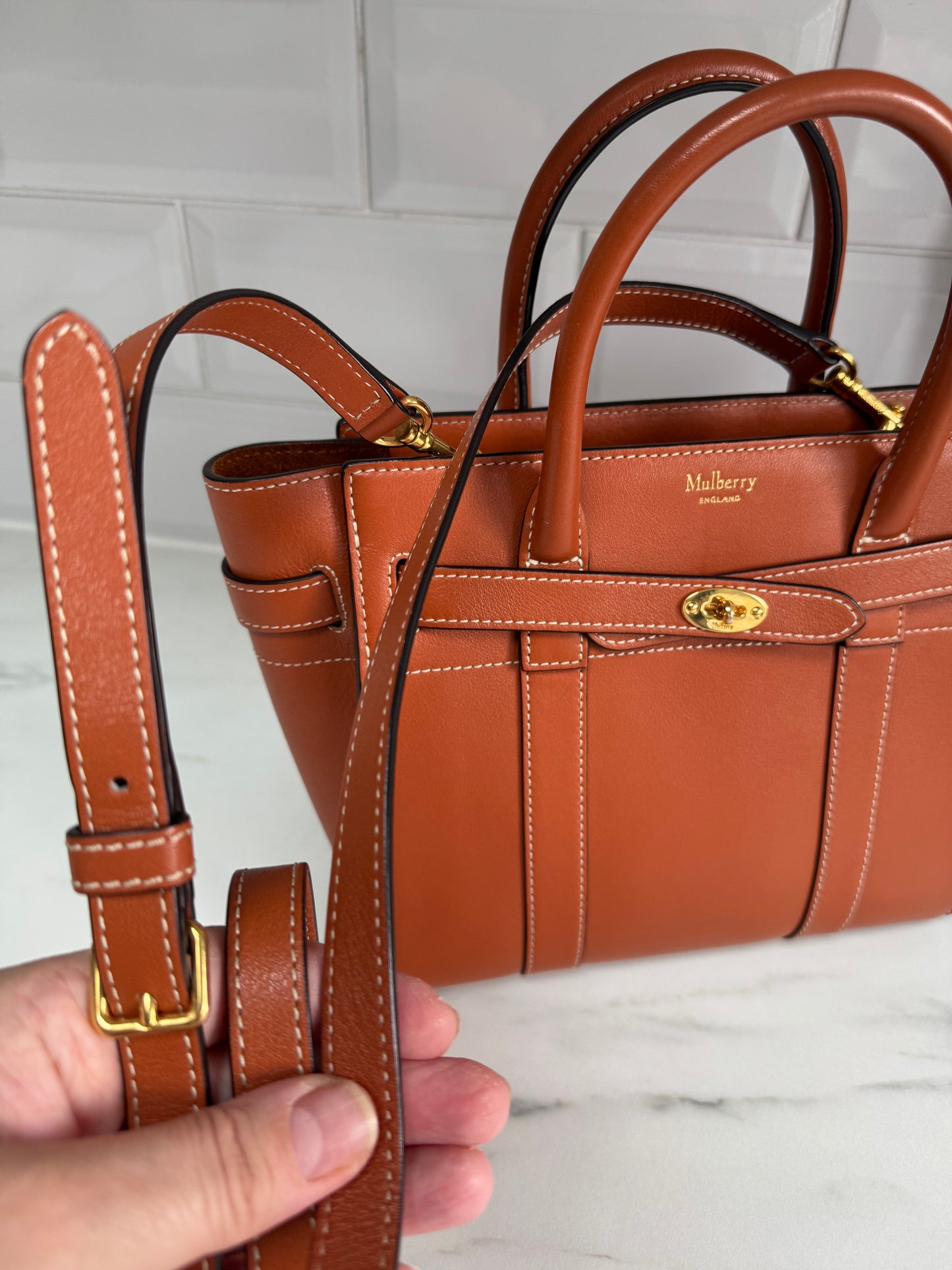 Mulberry Small Zipped Bayswater - Rust