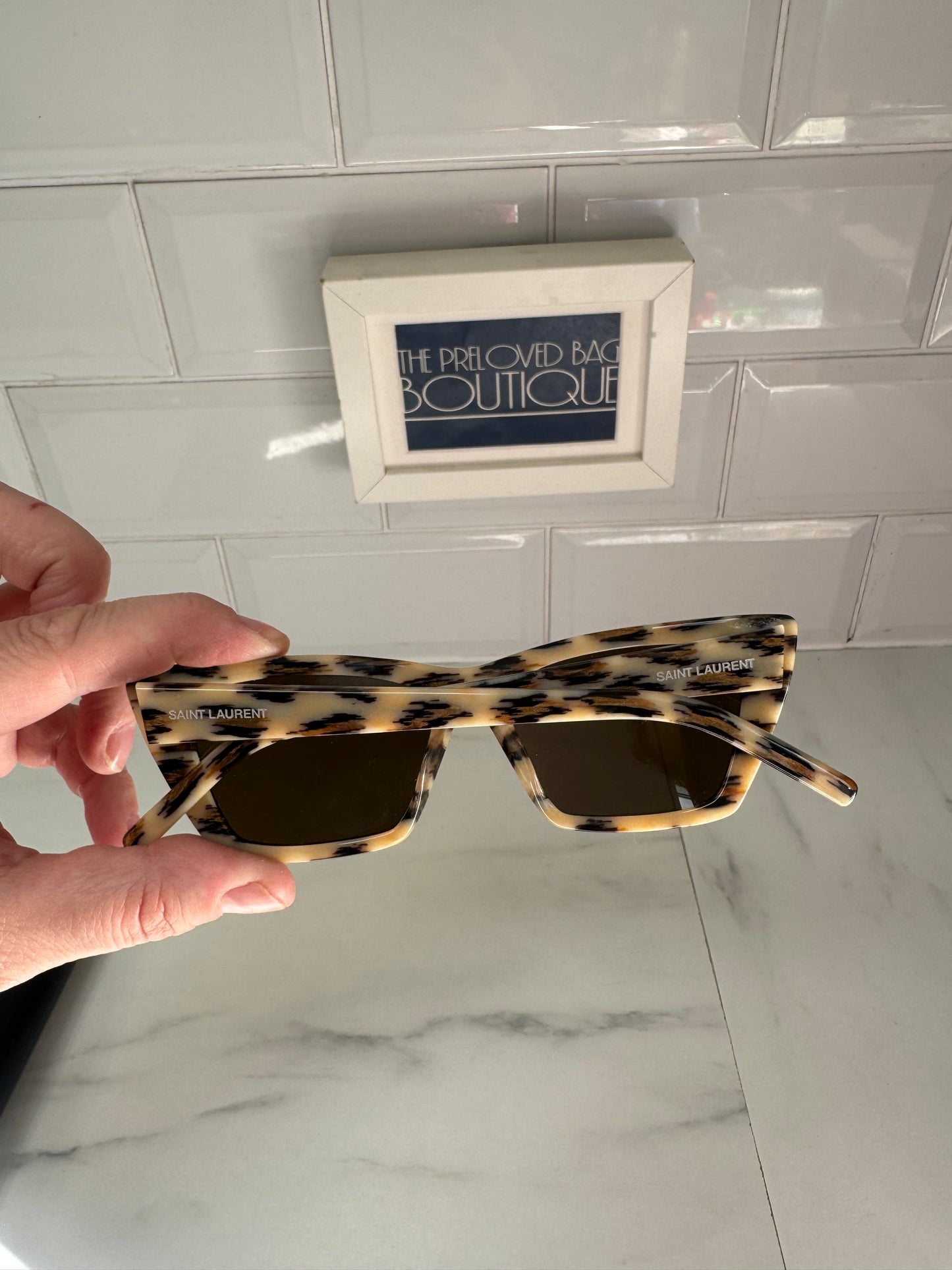 Saint Laurent Deville Sunglasses - Ivory & Bronze