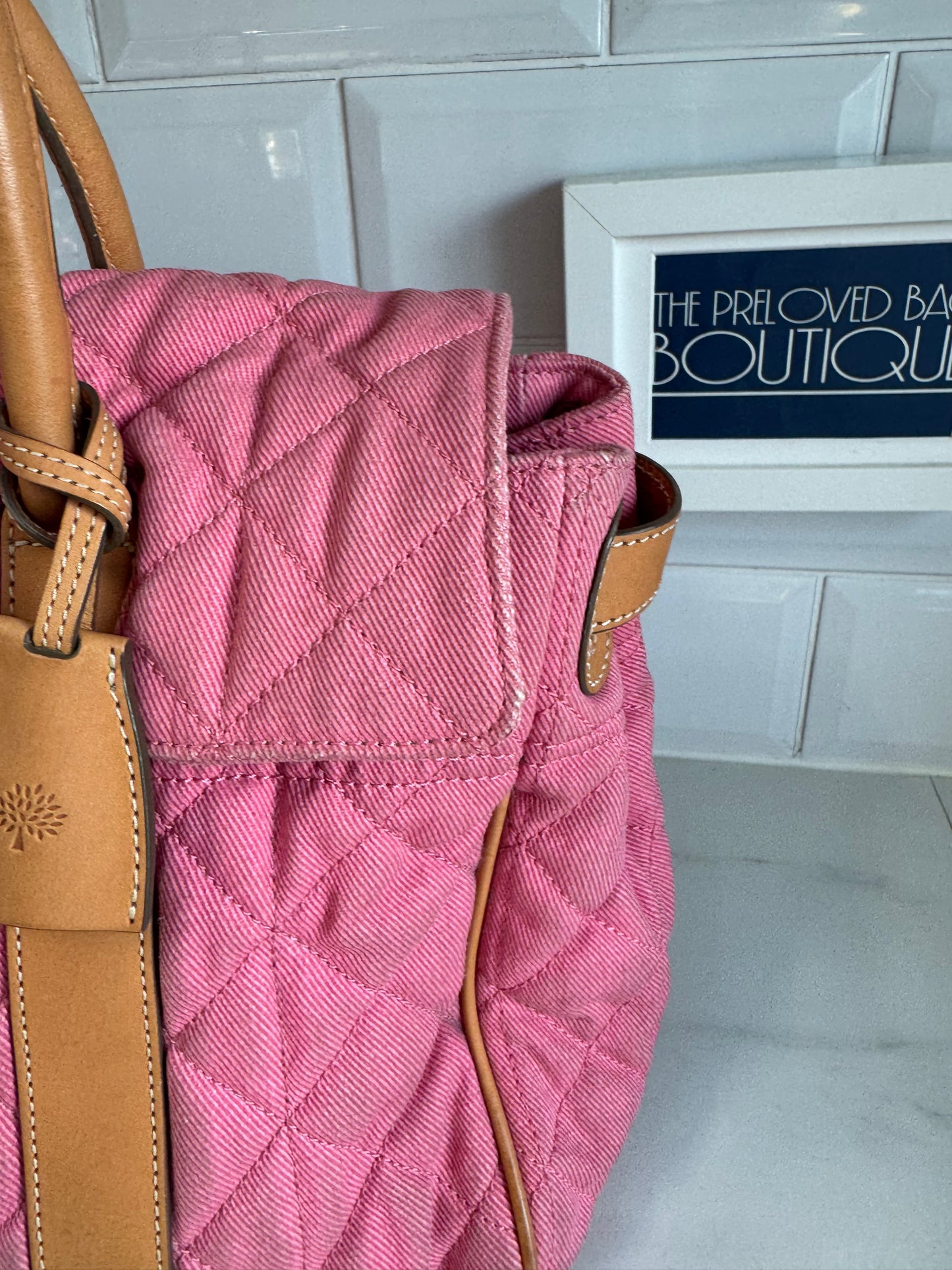 Mulberry Denim Quilted Bayswater - Candy Pink