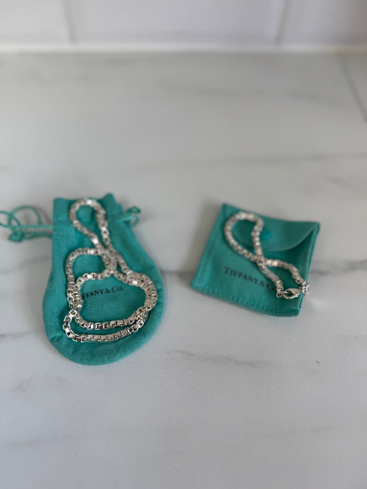 Tiffany & Co Venetian Links Necklace & Bracelet - Silver