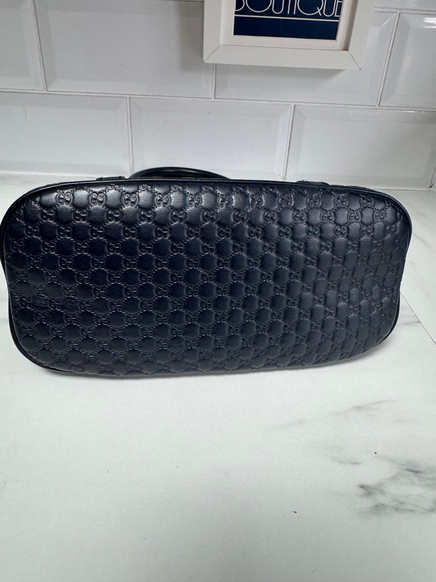 Gucci Guccissima Small Dome Bag - Navy