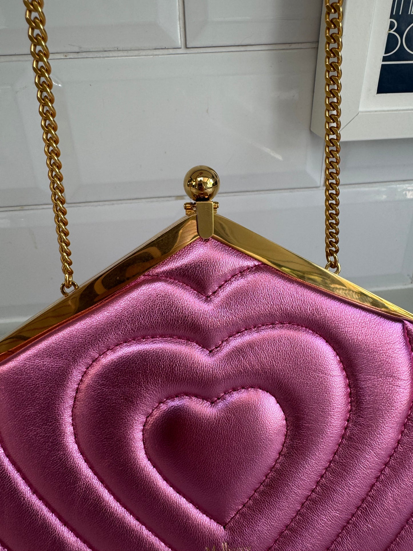 Mulberry Small Witney Heart Clutch - Metallic Pink
