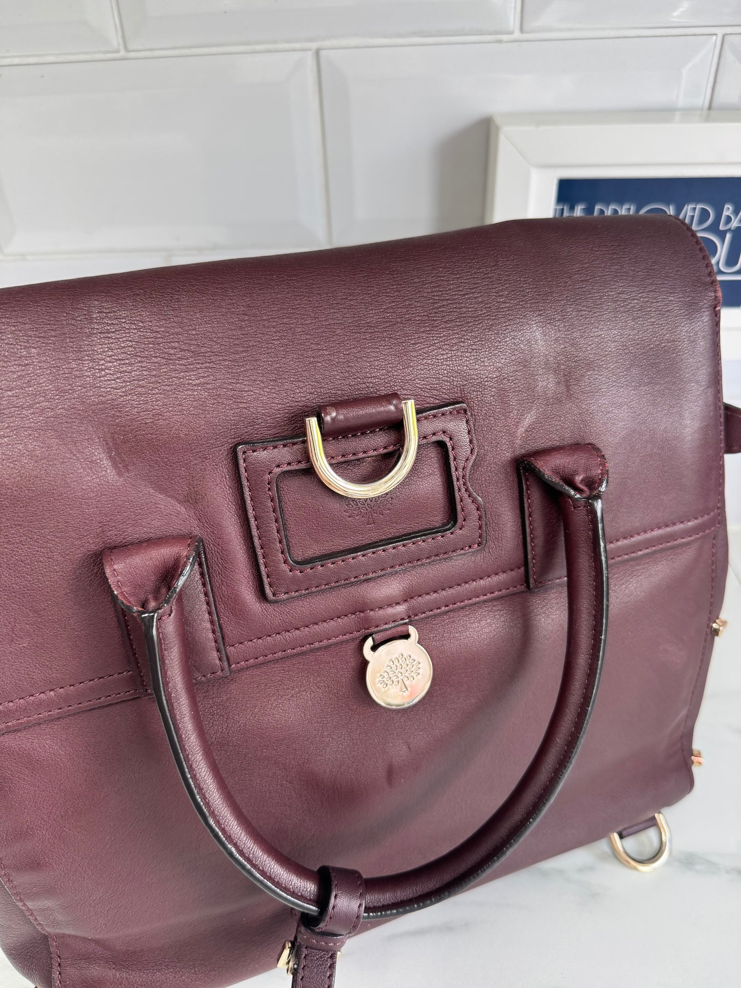 Mulberry Medium Limited Edition Cara  Delevingne Lion and Heart Rivet Backpack - Oxblood