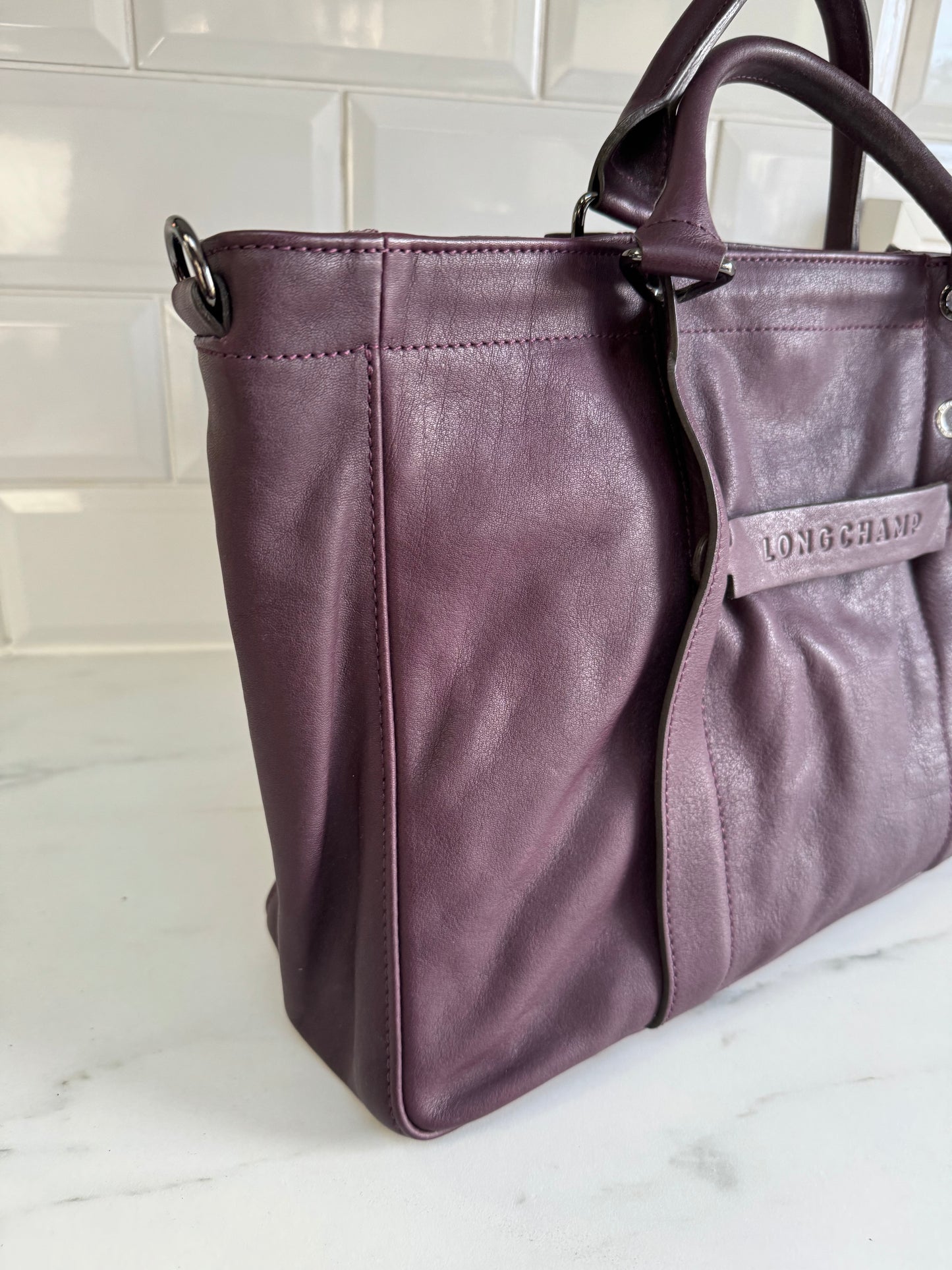 Longchamp 3D Tote - Burgundy