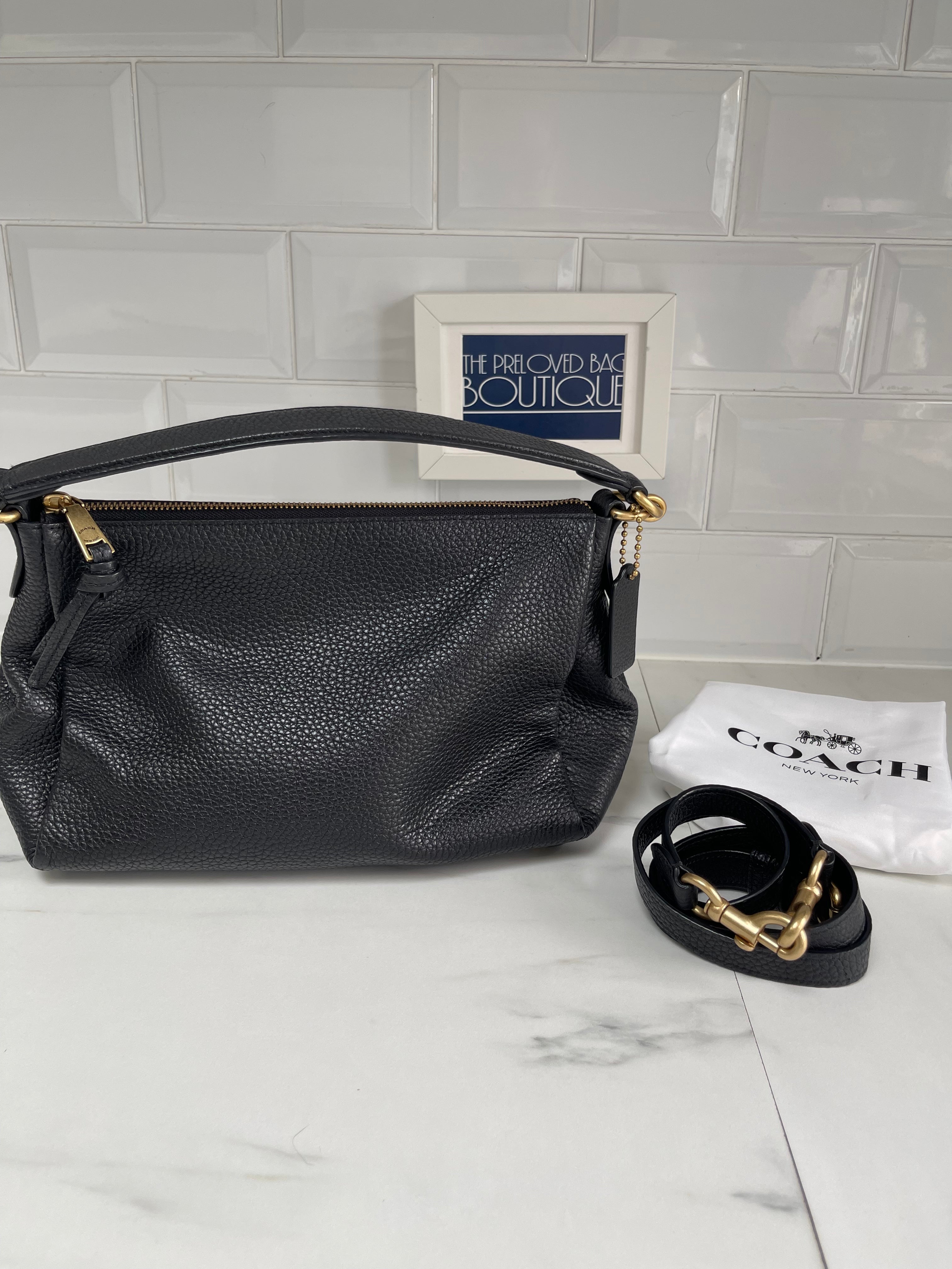 Coach shay leather online shoulder bag