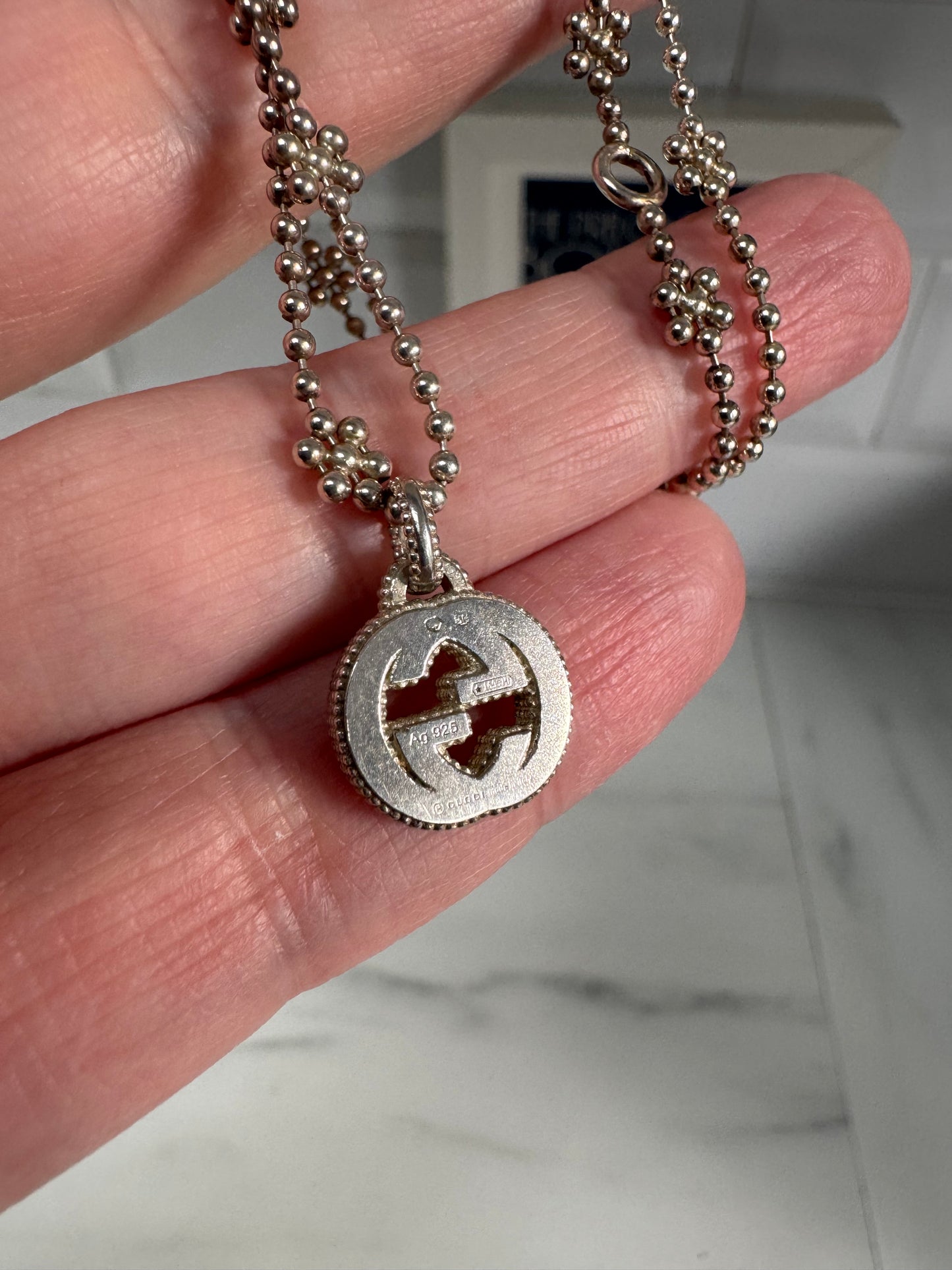 Gucci Interlocking G Pendant Necklace - Silver