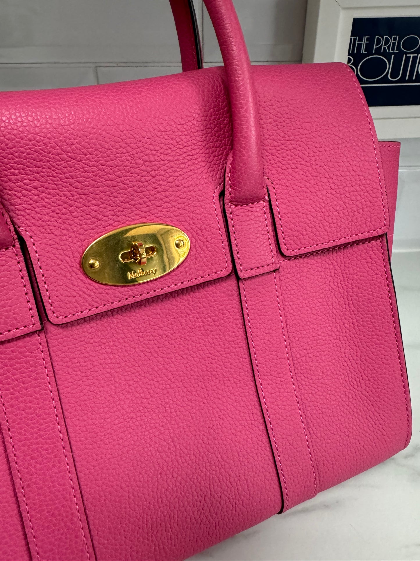 Mulberry Small Bayswater with strap - Candy Pink